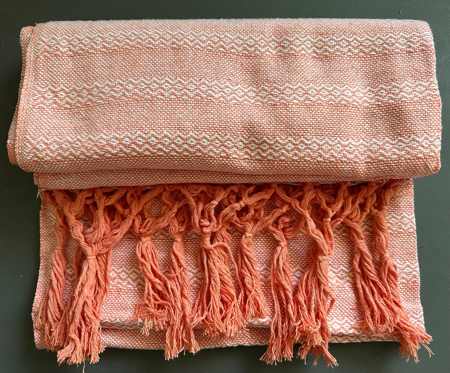 Unique Piece - Mexican Cotton Rebozo & Baby Wrap - Creamy Tangerine Twist