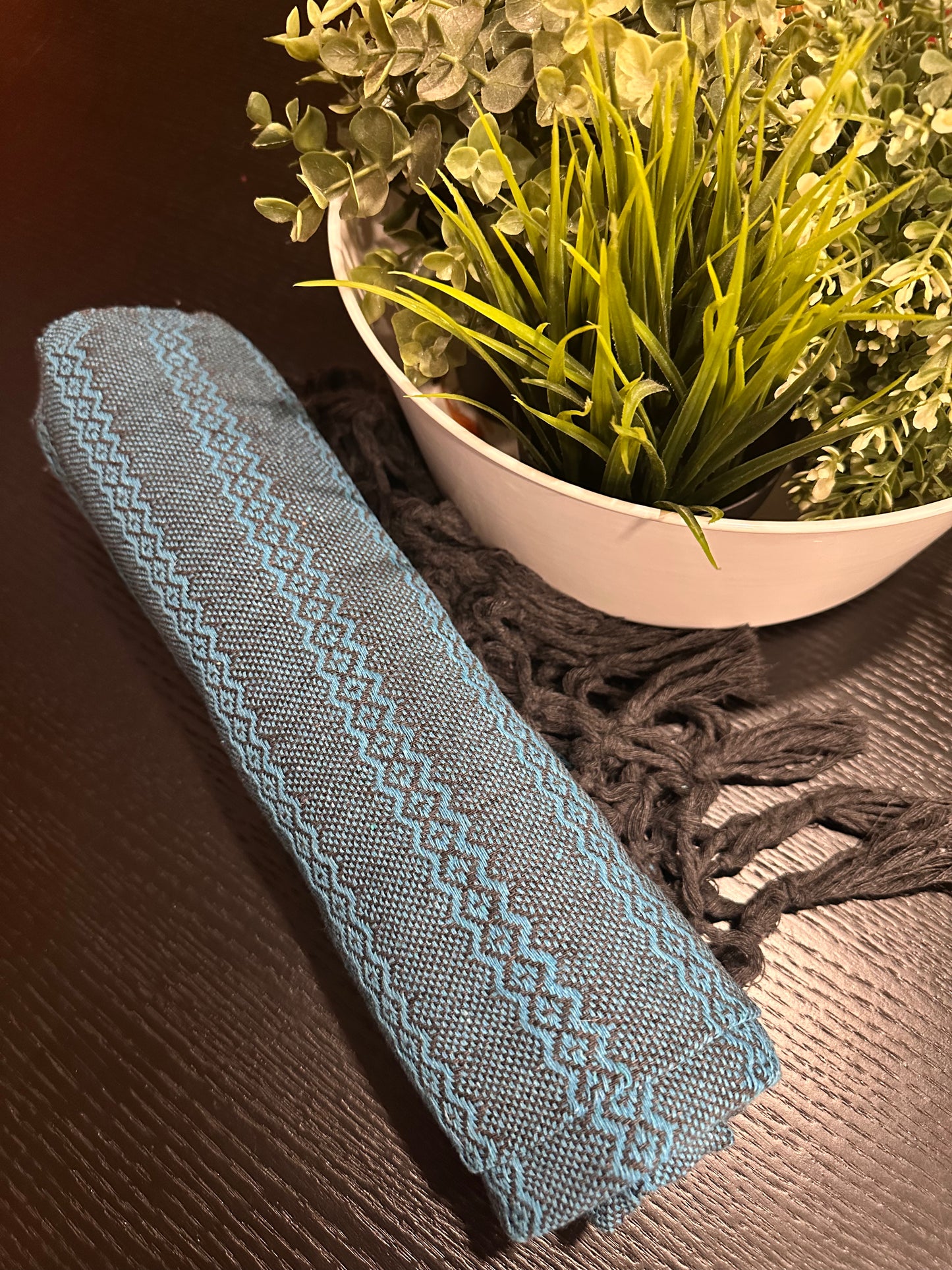 Mexican Cotton Rebozo & Baby Wrap - Blue Slate