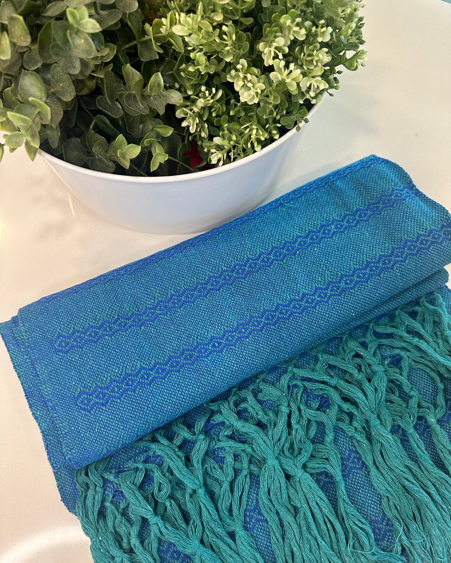 Mexican Cotton Rebozo & Baby Wrap - Emerald Twilight