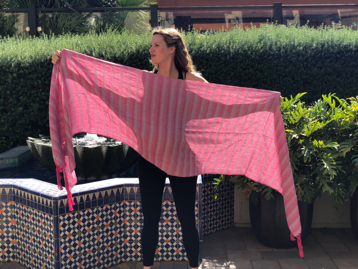 Mexican Rebozo Shawl - Strawberry Love - Lola My Love
