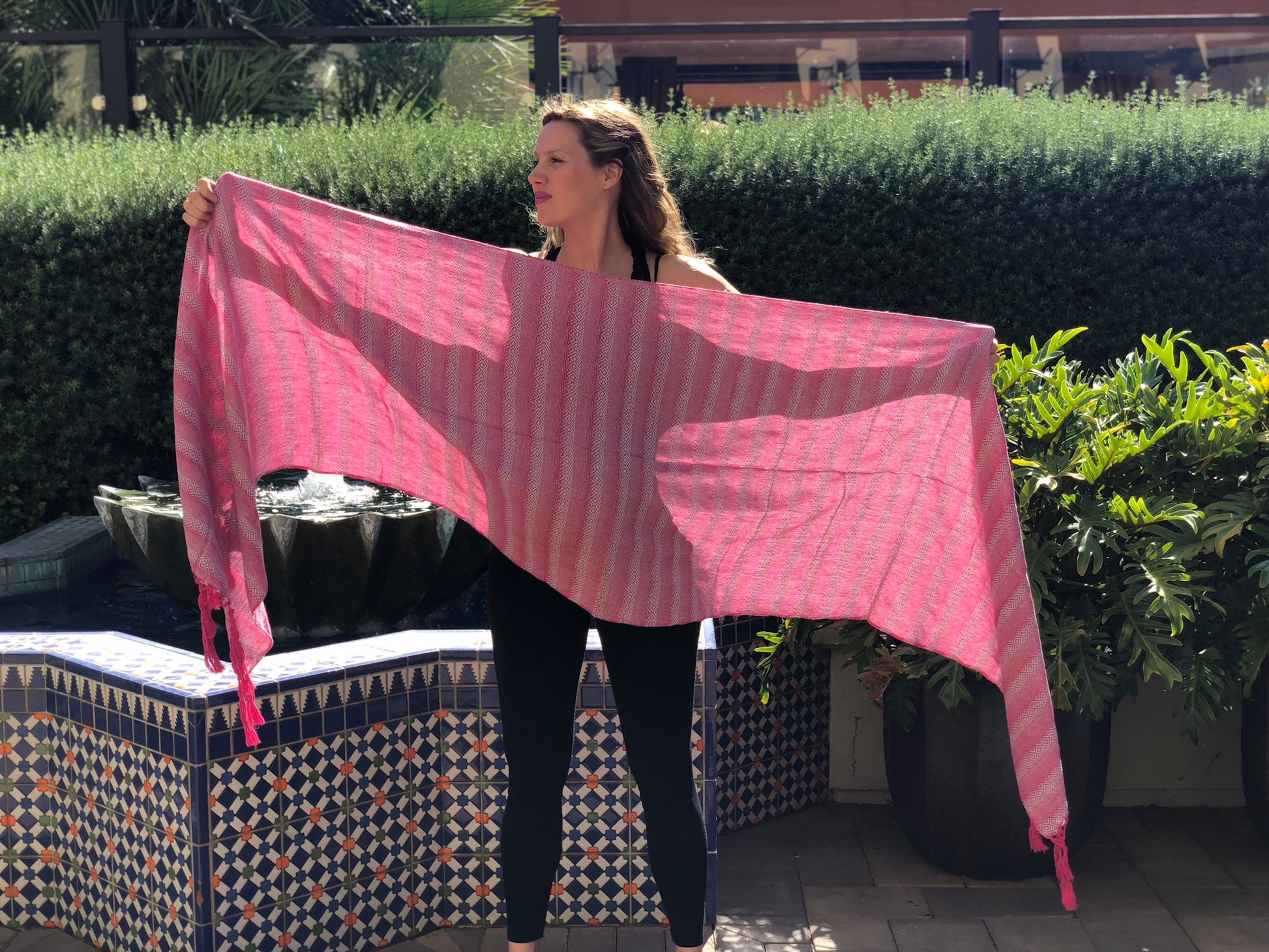 Mexican Rebozo Shawl - Strawberry Love - Lola My Love