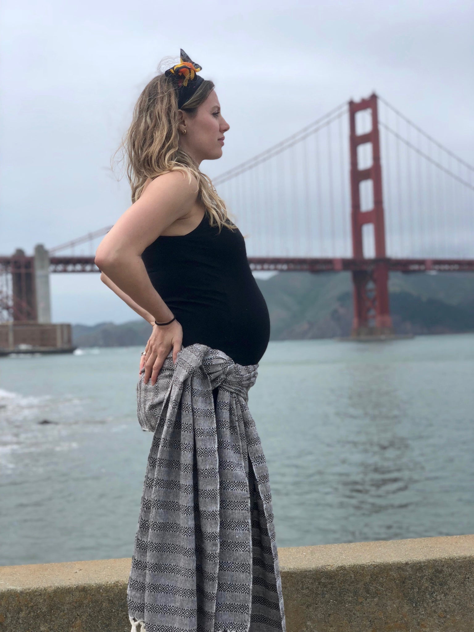 Mexican Rebozo Shawl - Black & White Embrace - Lola My Love