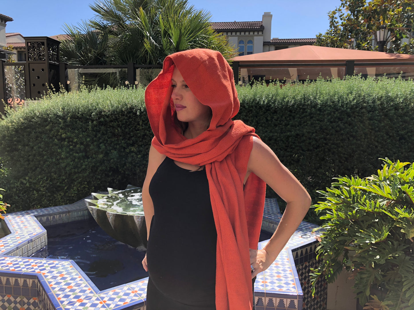 Mexican Rebozo Shawl - Orange Juicy - Lola My Love