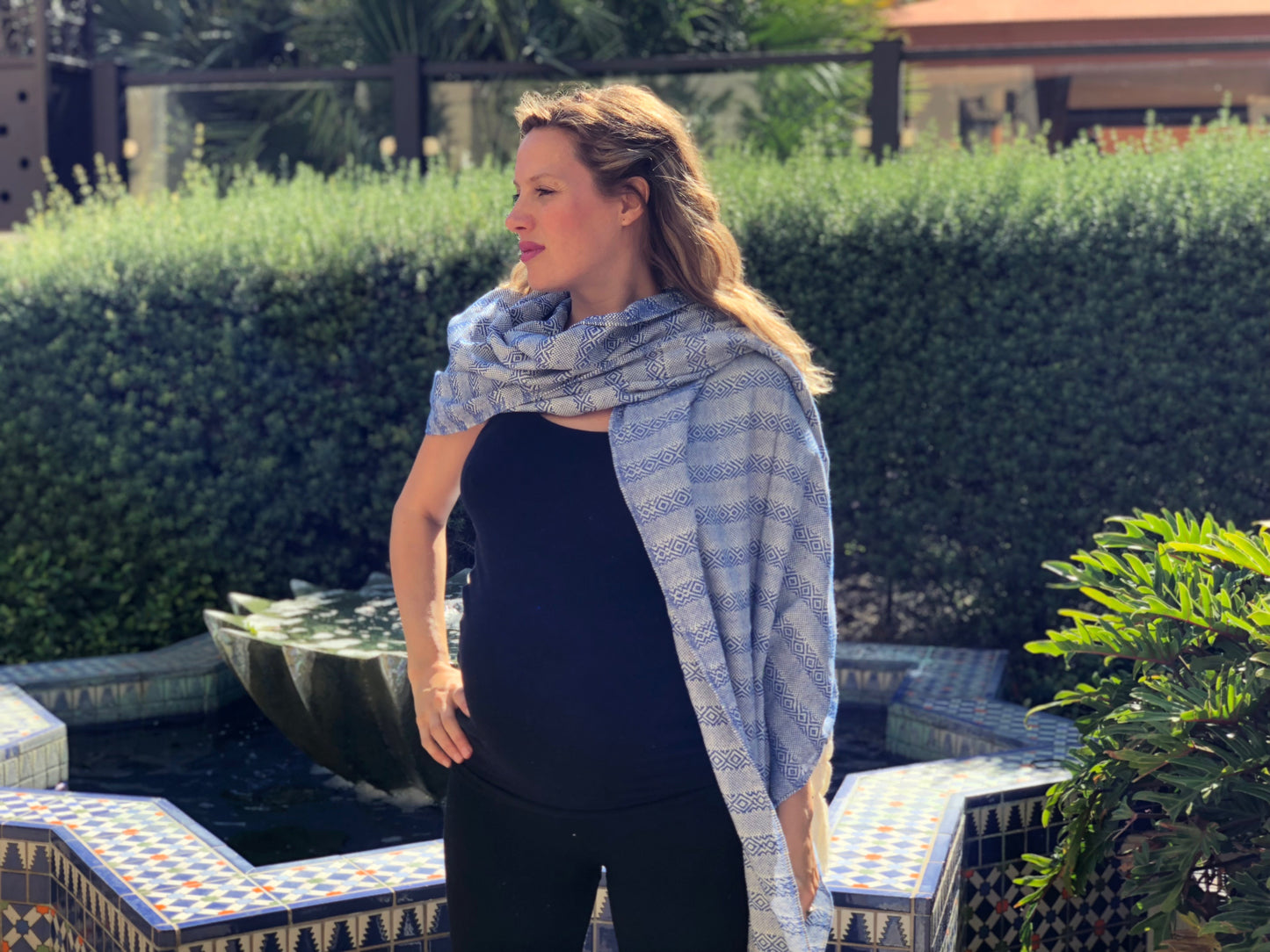 Mexican Rebozo Shawl - Ocean Waves - Lola My Love