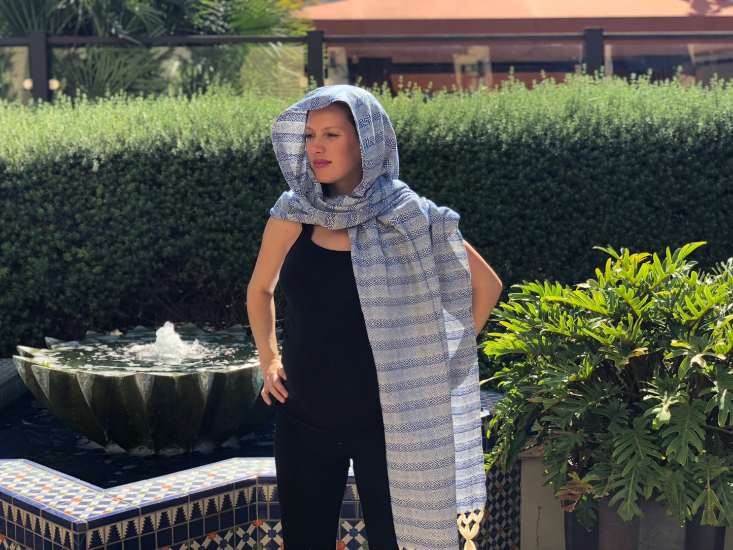 Mexican Rebozo Shawl - Ocean Waves - Lola My Love