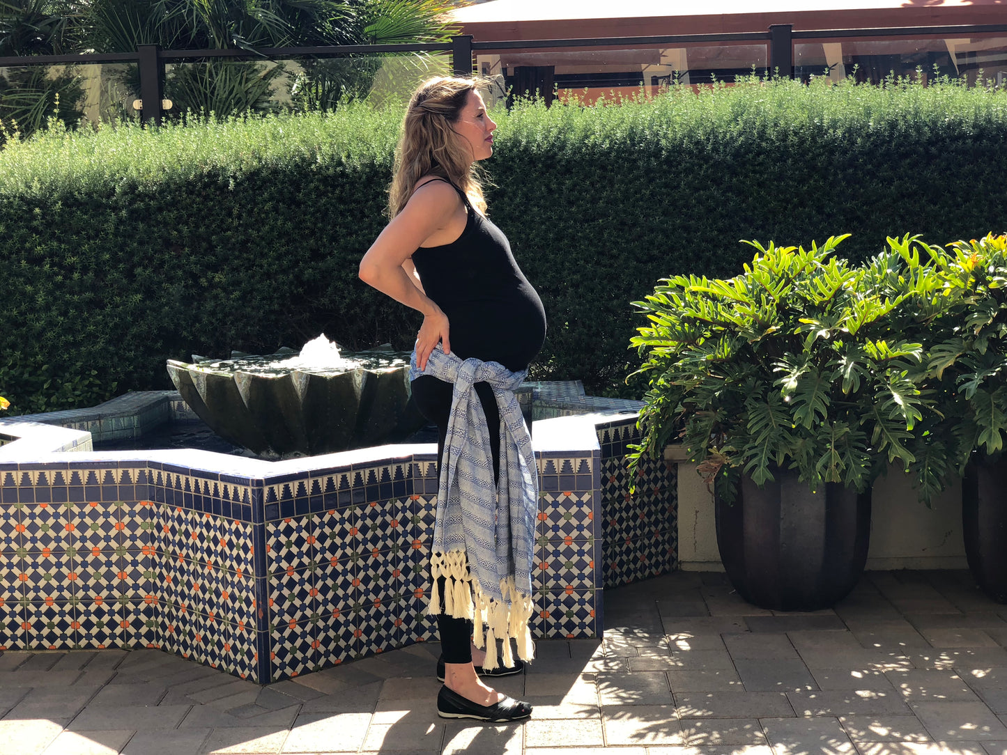 Mexican Rebozo Shawl - Ocean Waves - Lola My Love