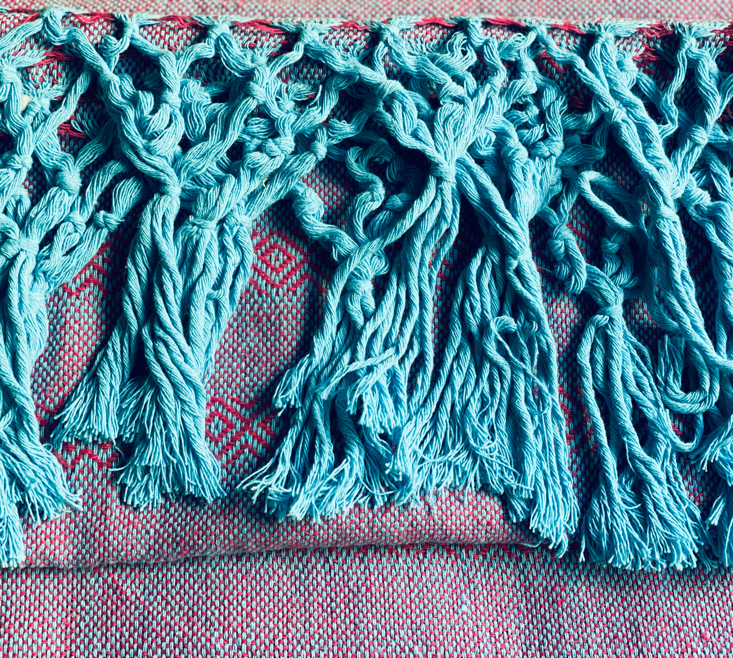 Mexican Rebozo Shawl - Pink Turquoise - Rebozo Shop Lola My Love
