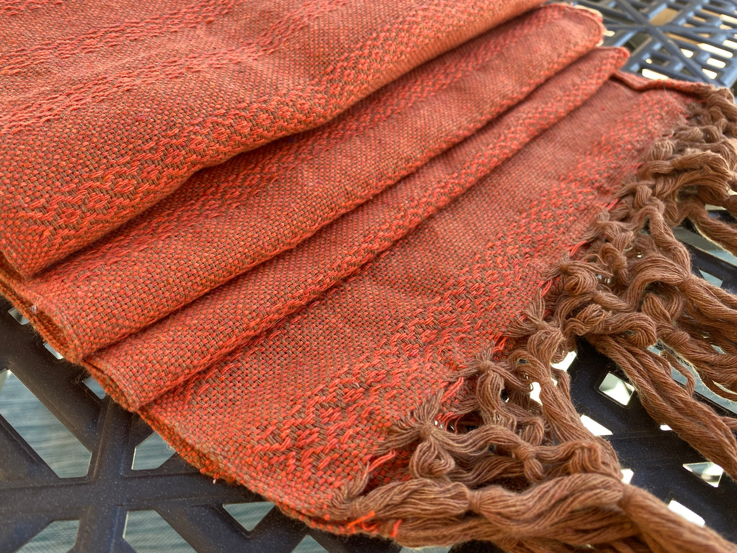 Mexican Rebozo Shawl - Bright Orange Yute Mexicano - Rebozo Shop Lola My Love