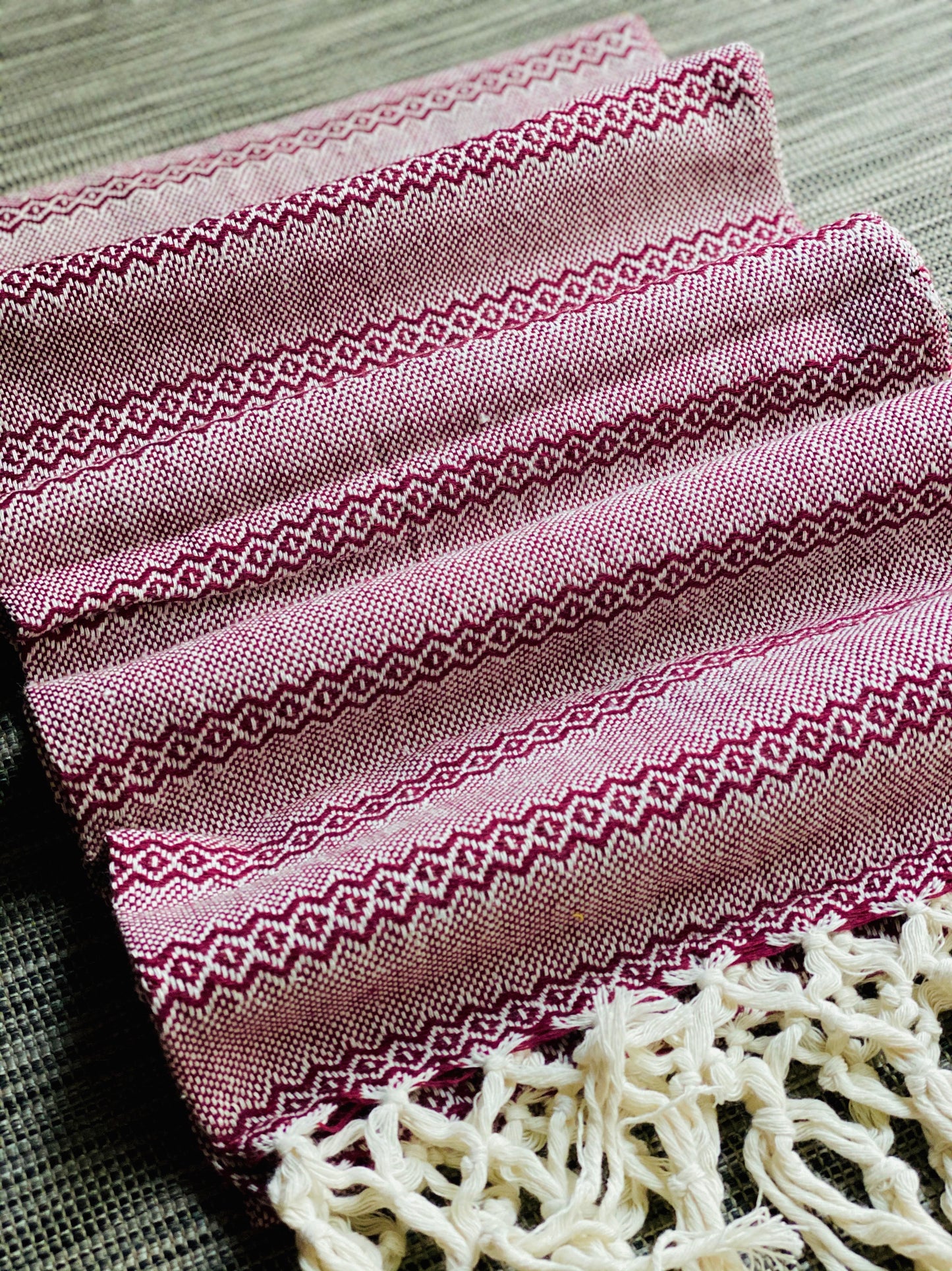 Mexican Rebozo Shawl - White Cherry - Rebozo Shop Lola My Love