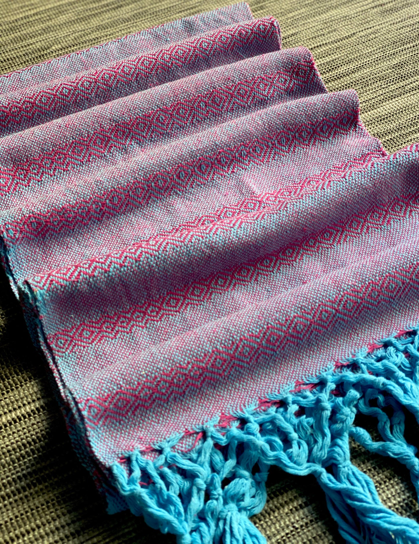 Mexican Rebozo Shawl - Pink Turquoise - Rebozo Shop Lola My Love