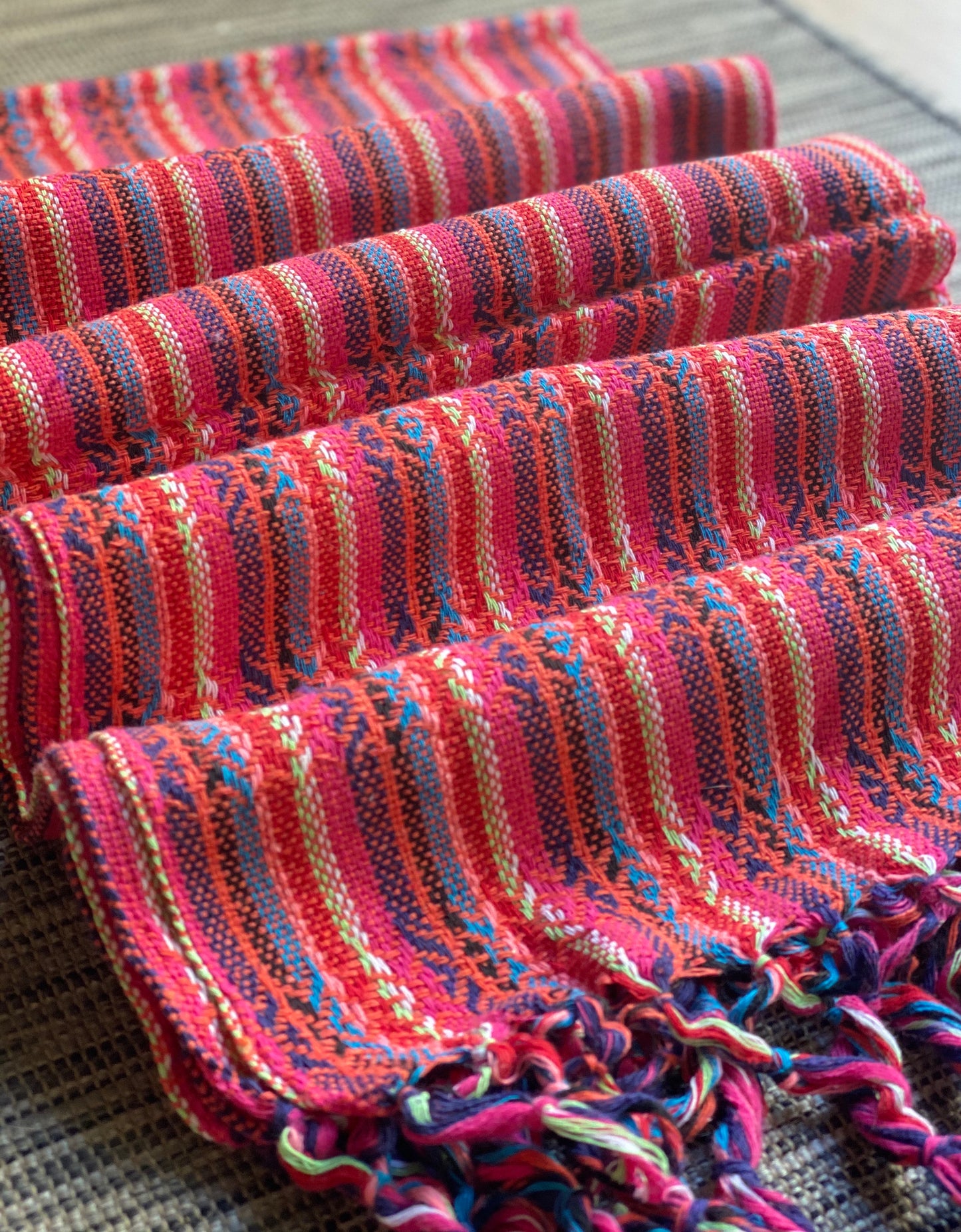 Mexican Rebozo Shawl - Coral Rainbow - Rebozo Shop Lola My Love