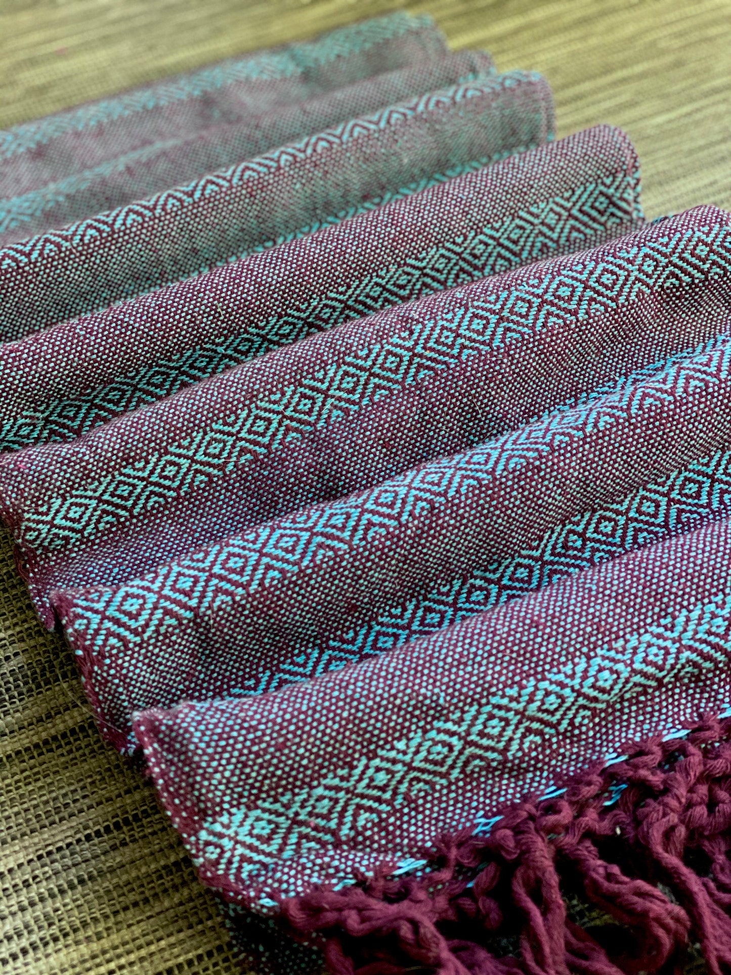 UNIQUE PIECE- Mexican Rebozo Shawl - Celeste Wine - Rebozo Shop Lola My Love