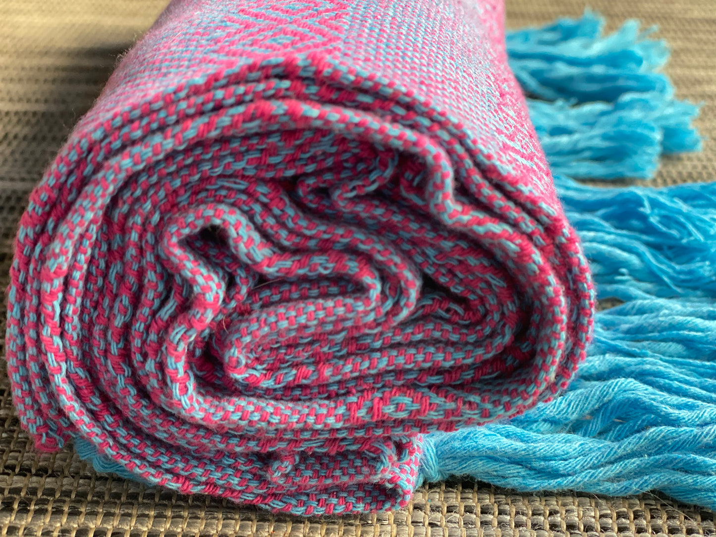 Mexican Rebozo Shawl - Pink Turquoise - Rebozo Shop Lola My Love