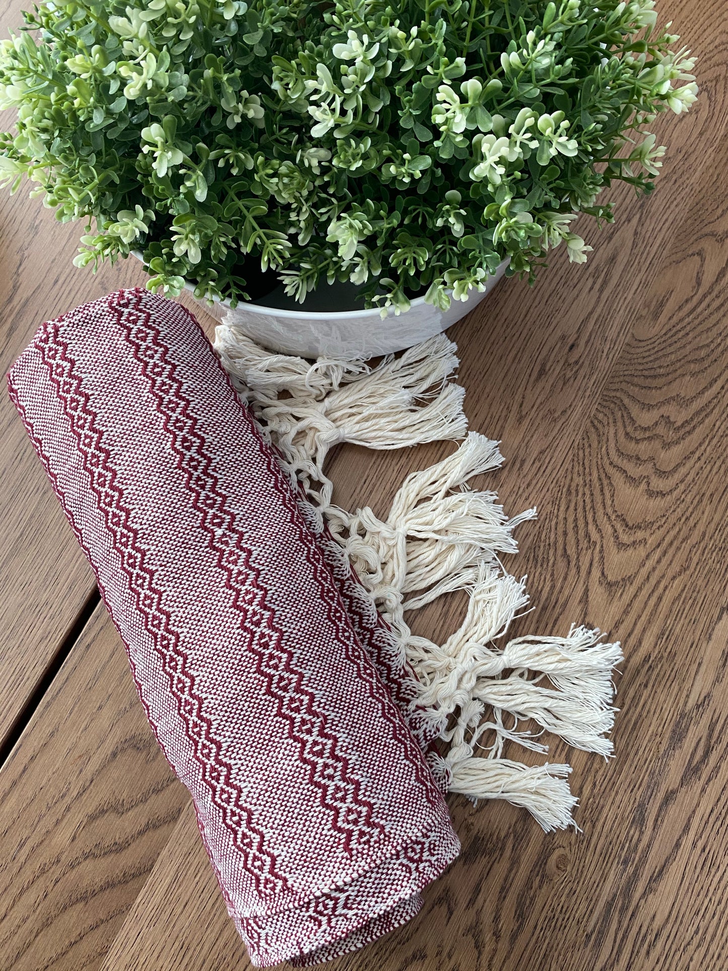 Mexican Rebozo Shawl - White Cherry - Rebozo Shop Lola My Love