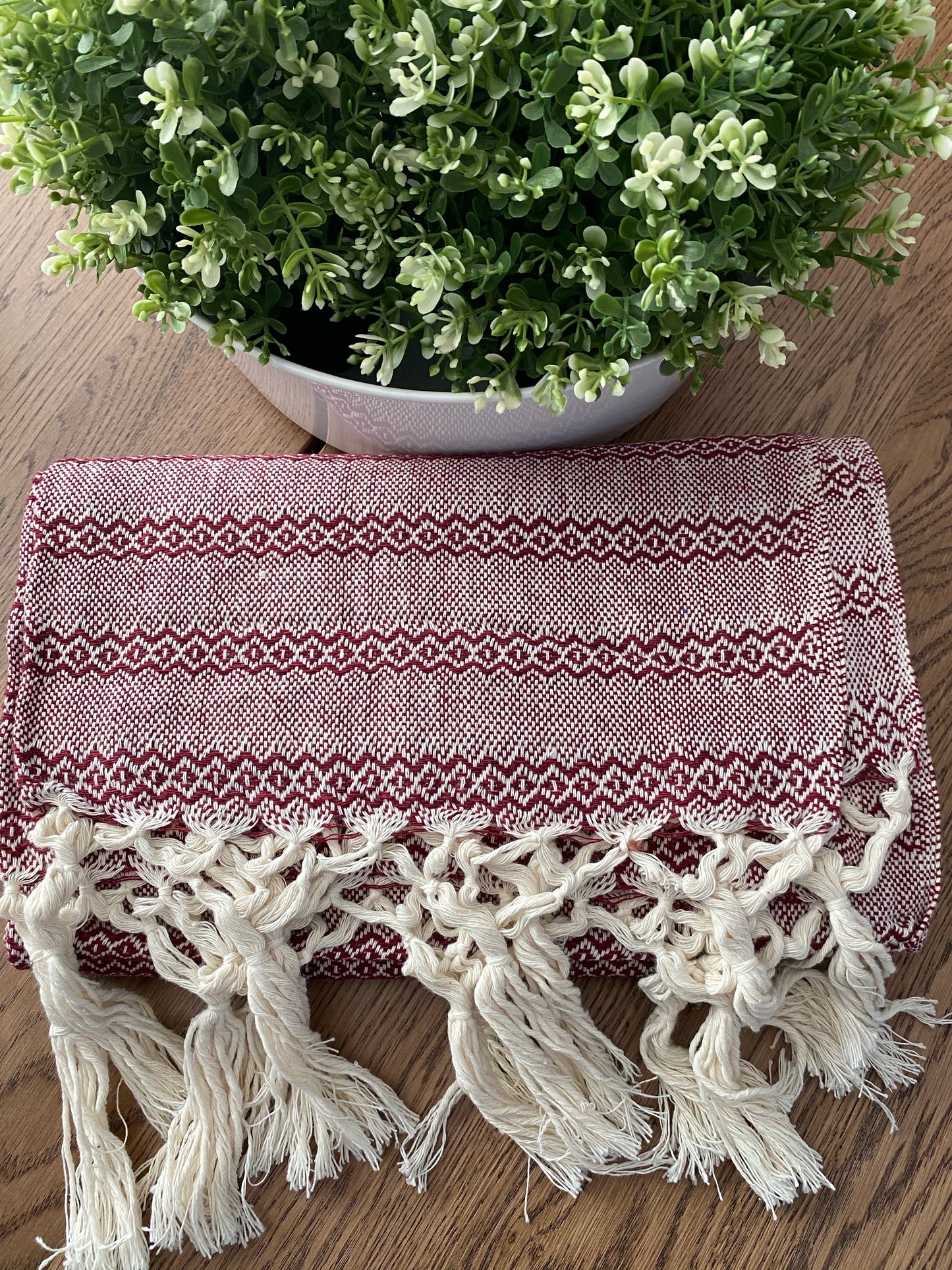 Mexican Rebozo Shawl - White Cherry - Rebozo Shop Lola My Love