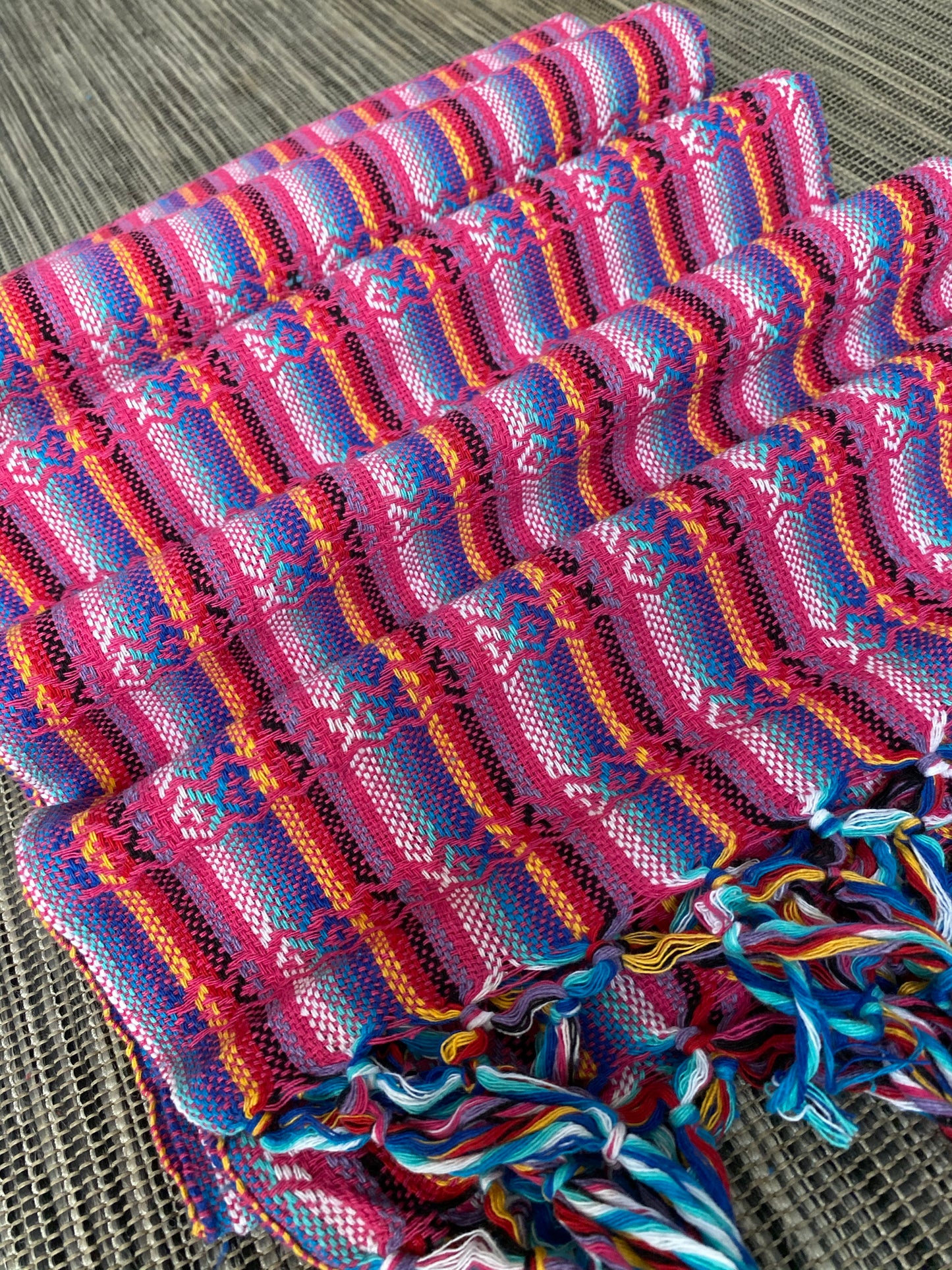 Mexican Rebozo Shawl - Blush Rainbow - Rebozo Shop Lola My Love