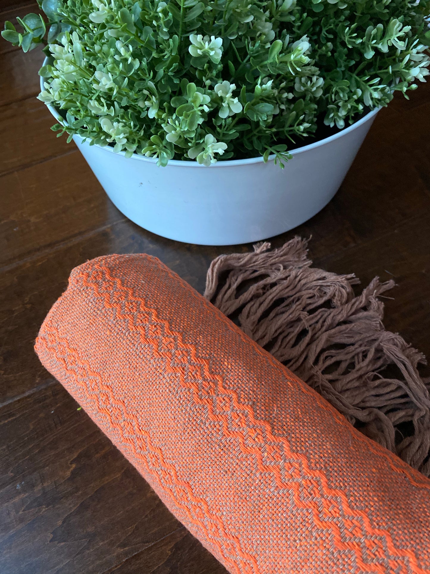 Mexican Rebozo Shawl - Bright Orange Yute Mexicano - Rebozo Shop Lola My Love