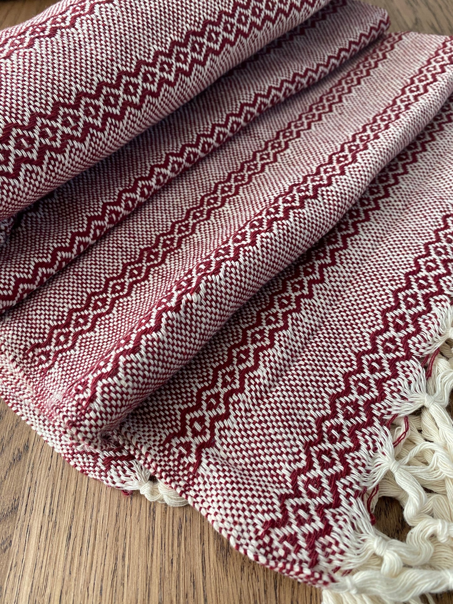 Mexican Rebozo Shawl - White Cherry - Rebozo Shop Lola My Love