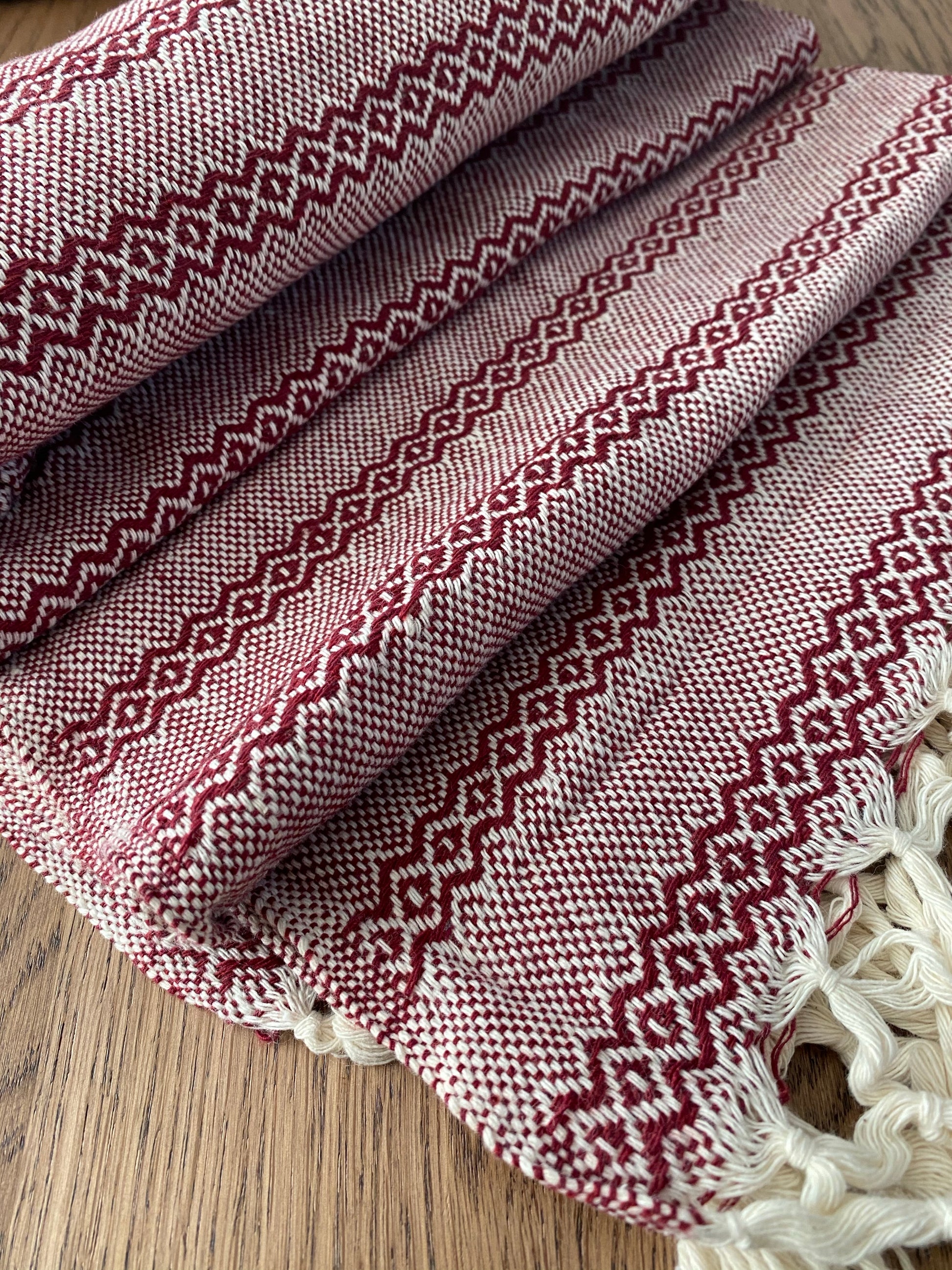 Mexican Rebozo Shawl - White Cherry - Rebozo Shop Lola My Love