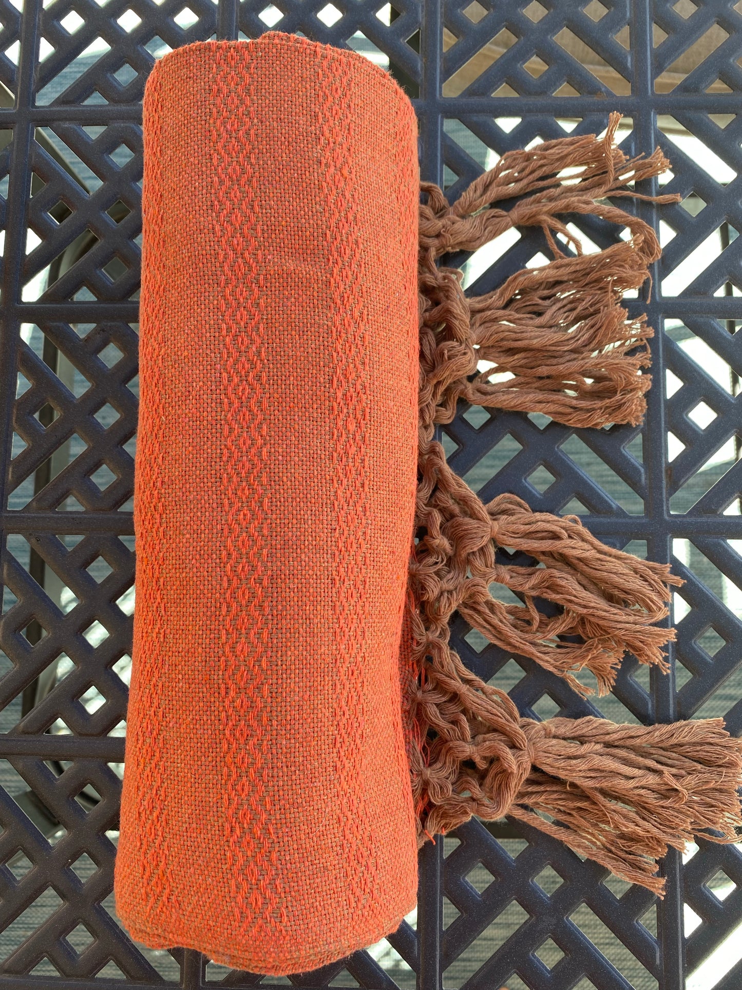 Mexican Rebozo Shawl - Bright Orange Yute Mexicano - Rebozo Shop Lola My Love