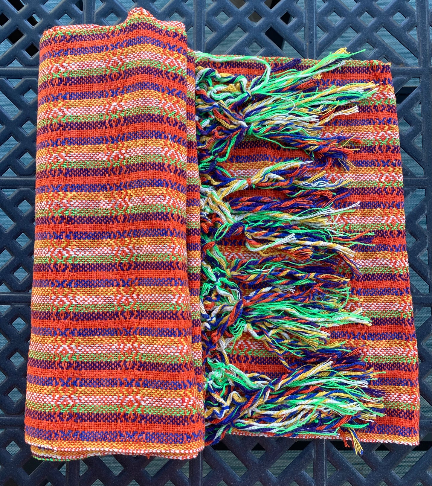 Unique Piece- Mexican Cotton Rebozo & Baby Wrap - Sunset Rainbow
