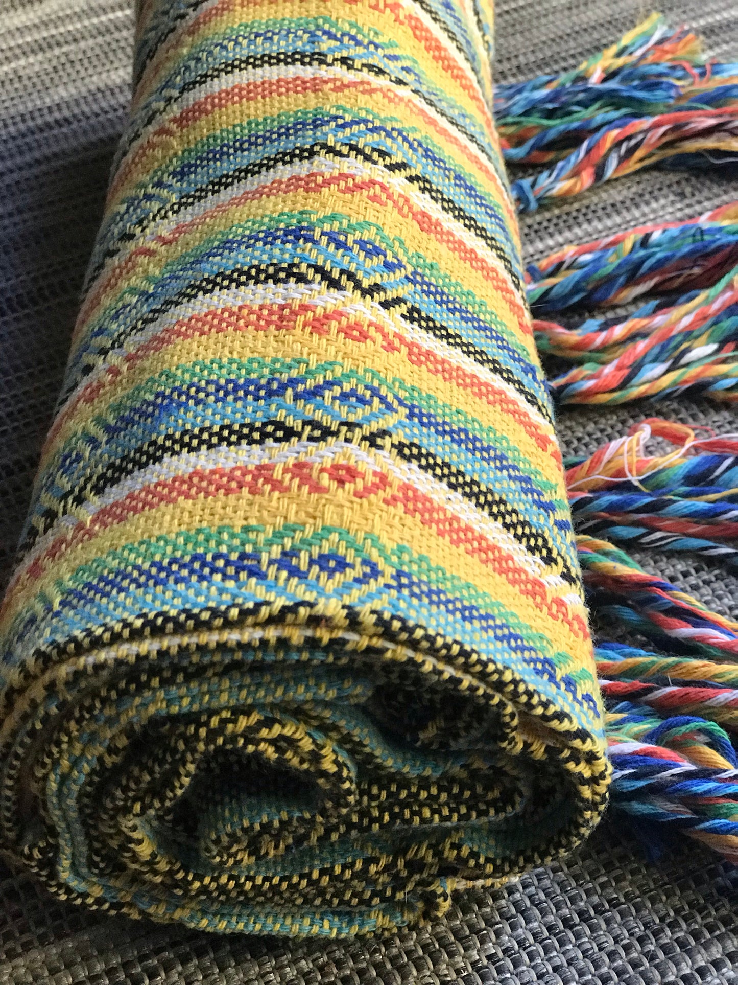 Mexican Rebozo Shawl - Yellow Rainbow - Lola My Love