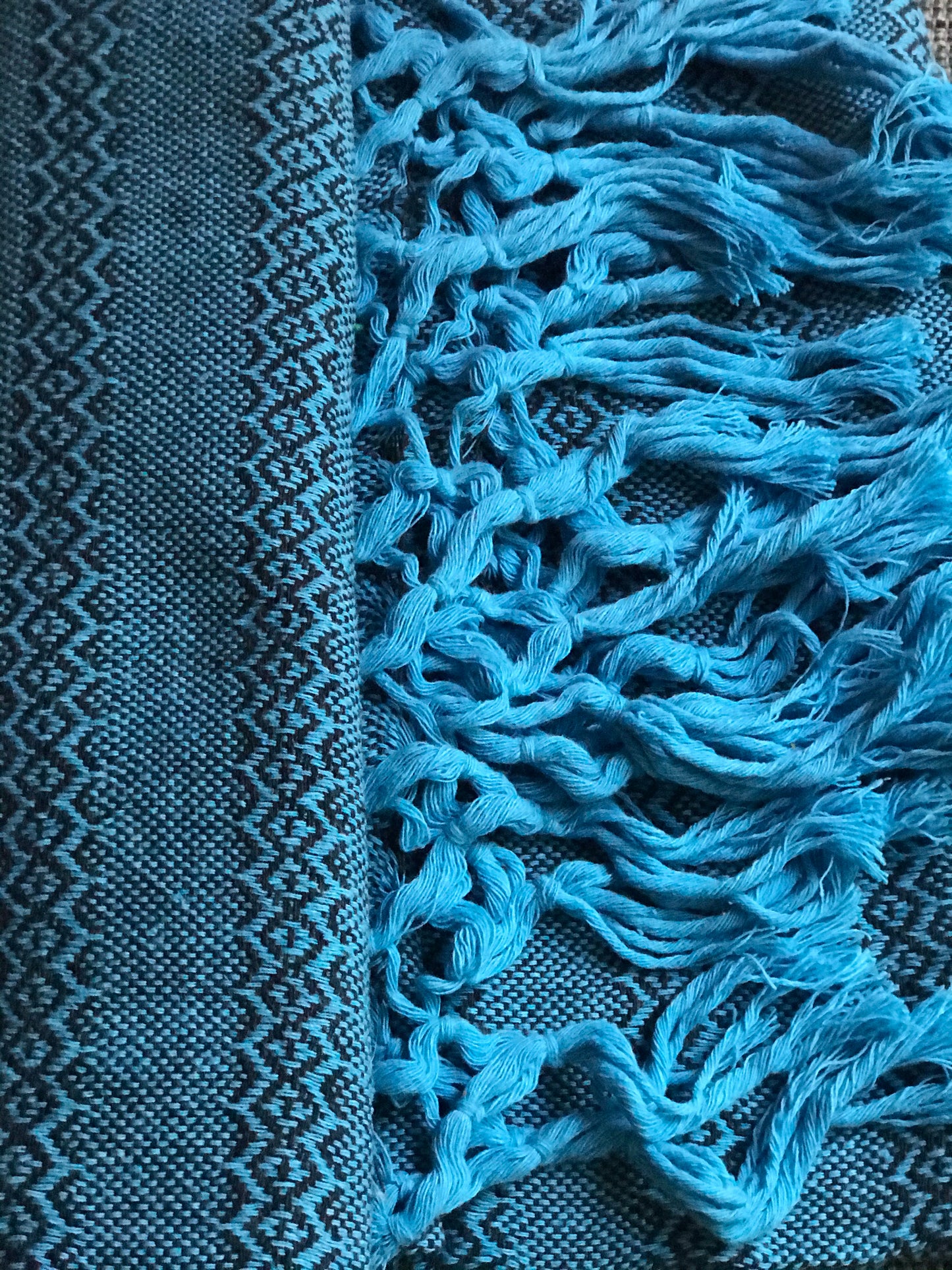 Mexican Rebozo Shawl - Blue Stone - Lola My Love