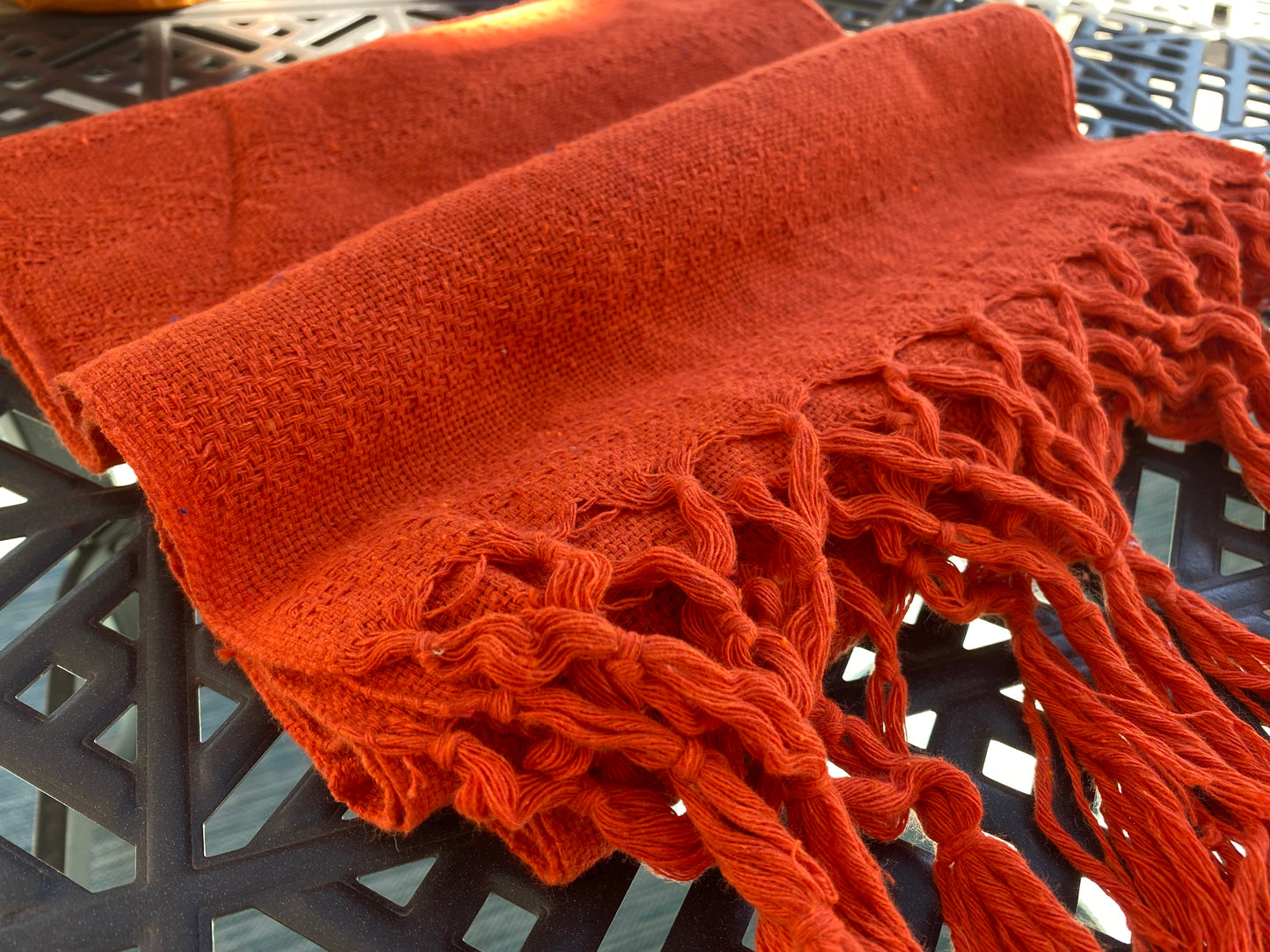 Mexican Rebozo Shawl - Orange Juicy - Lola My Love