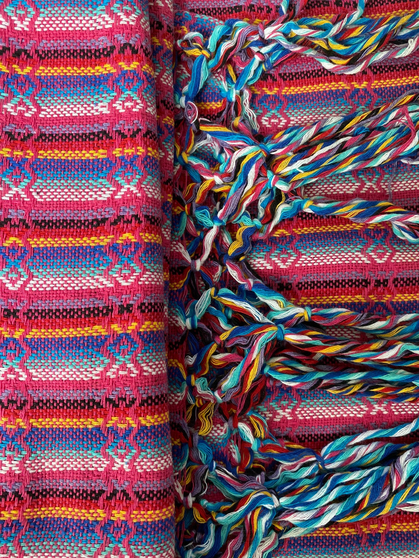 Mexican Rebozo Shawl - Blush Rainbow - Rebozo Shop Lola My Love