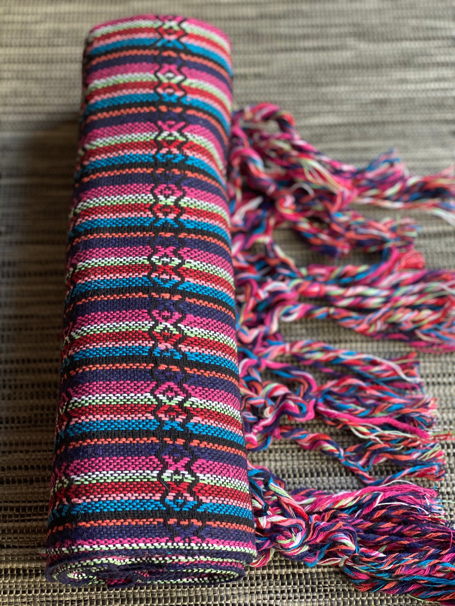 Mexican Rebozo Shawl - Coal Black Rainbow - Rebozo Shop Lola My Love