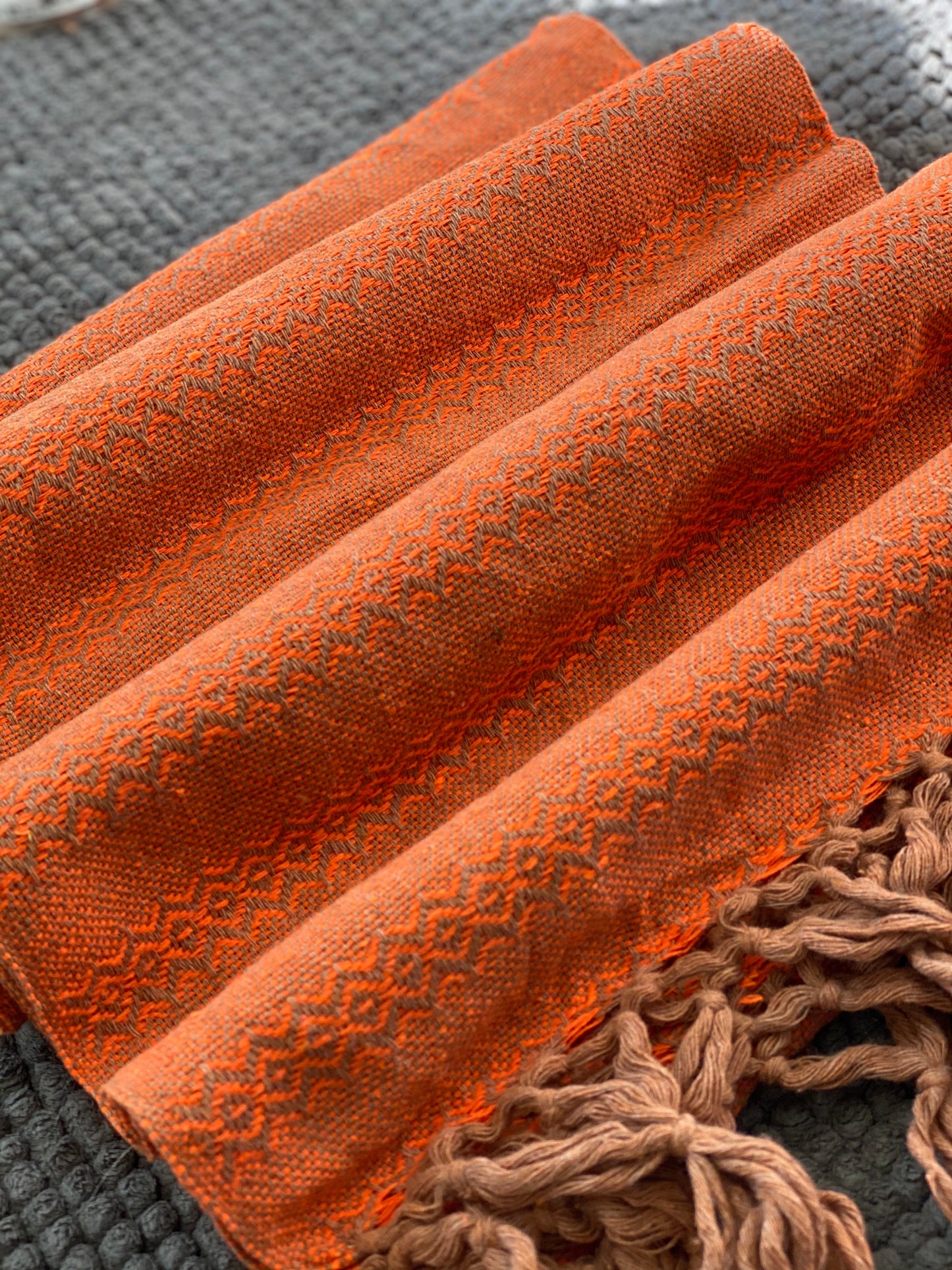 Mexican Rebozo Shawl - Bright Orange Yute Mexicano - Rebozo Shop Lola My Love