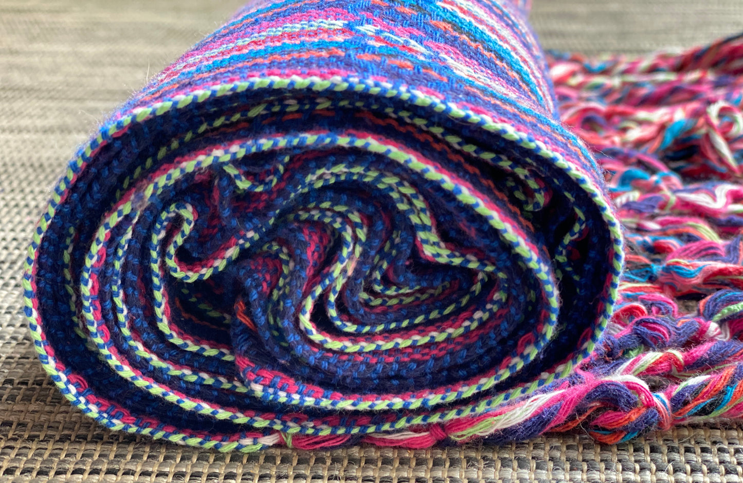 Mexican Rebozo Shawl - Lapis Rainbow - Rebozo Shop Lola My Love