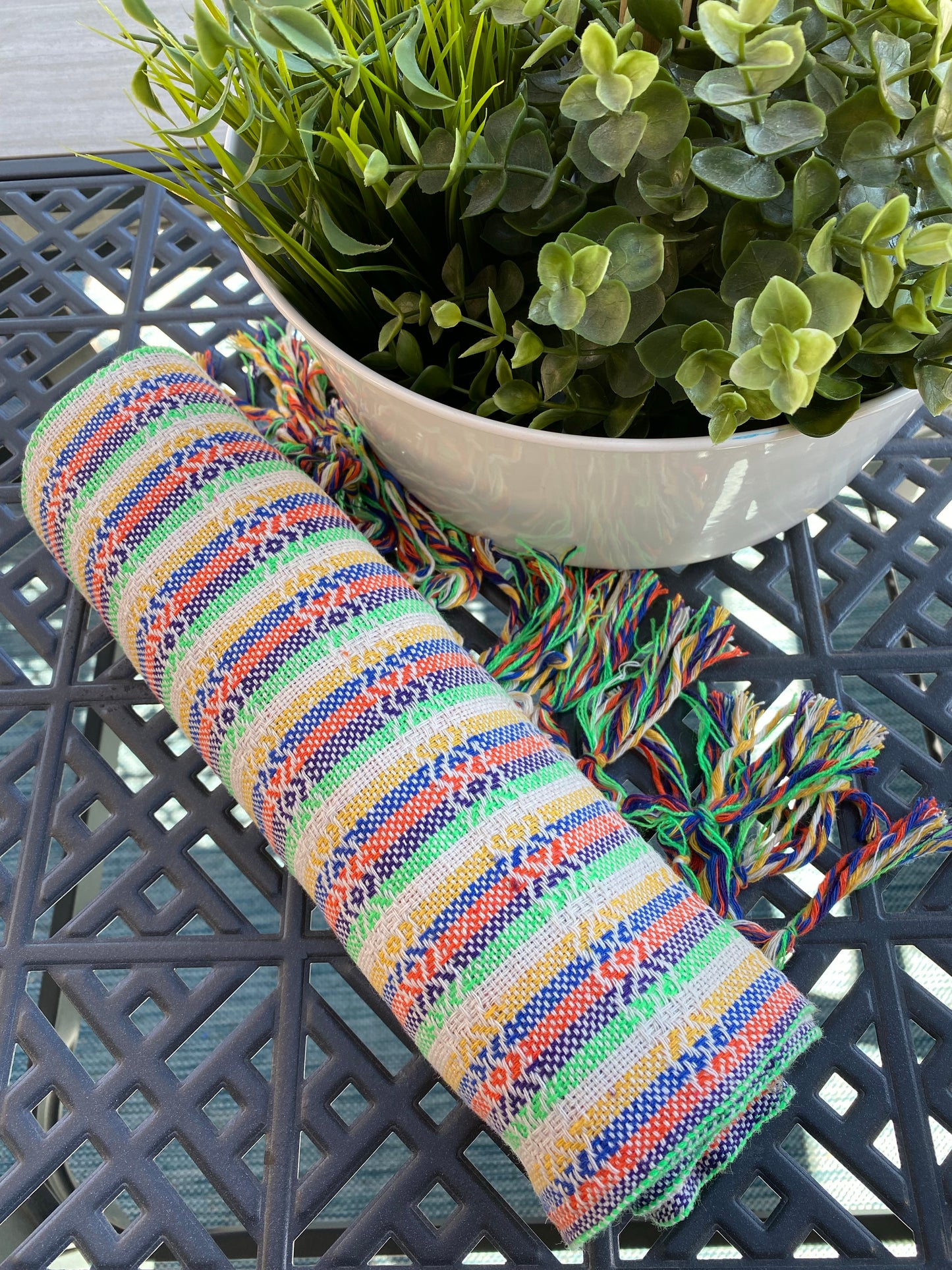 Mexican Cotton Rebozo & Baby Wrap - Bleached Rainbow
