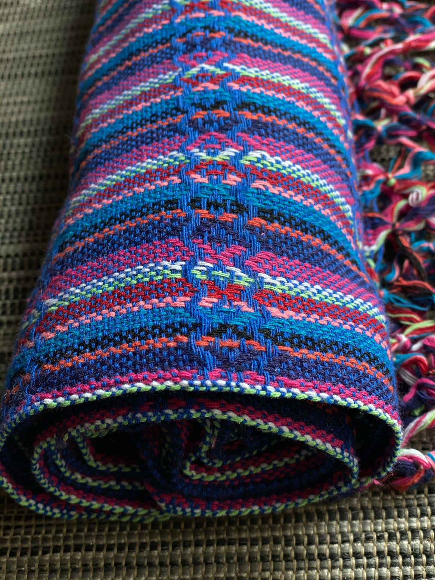 Mexican Rebozo Shawl - Lapis Rainbow - Rebozo Shop Lola My Love