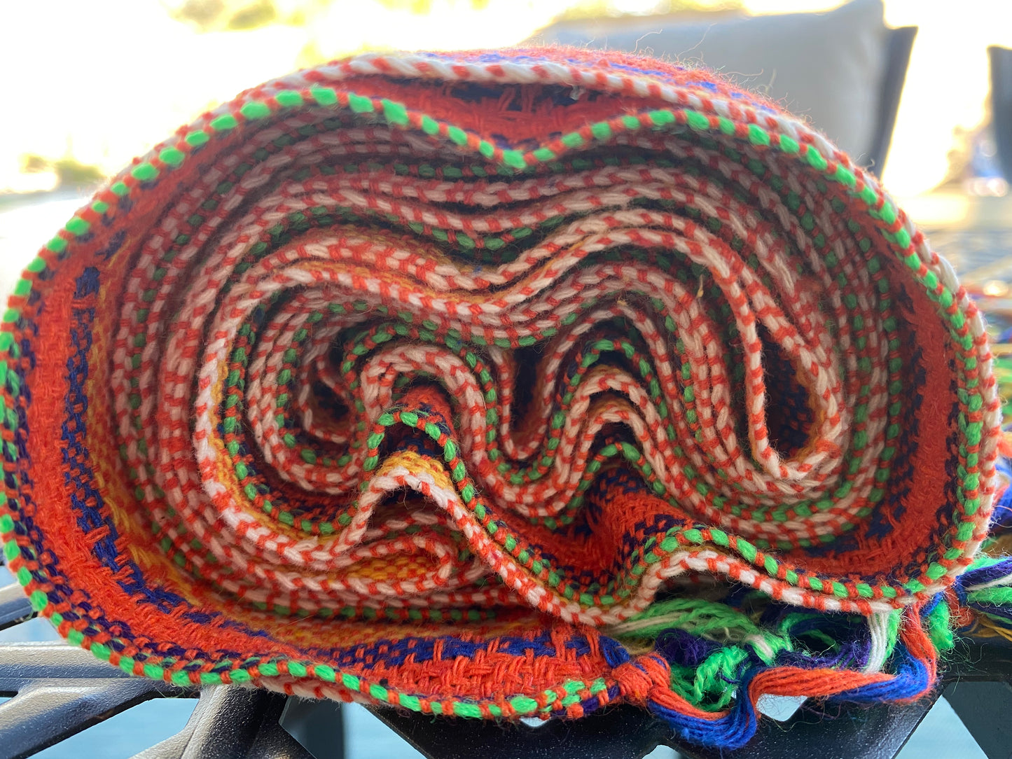 Unique Piece- Mexican Cotton Rebozo & Baby Wrap - Sunset Rainbow