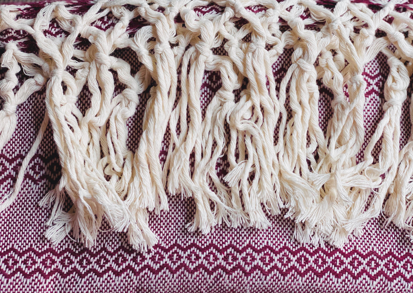 Mexican Rebozo Shawl - White Cherry - Rebozo Shop Lola My Love