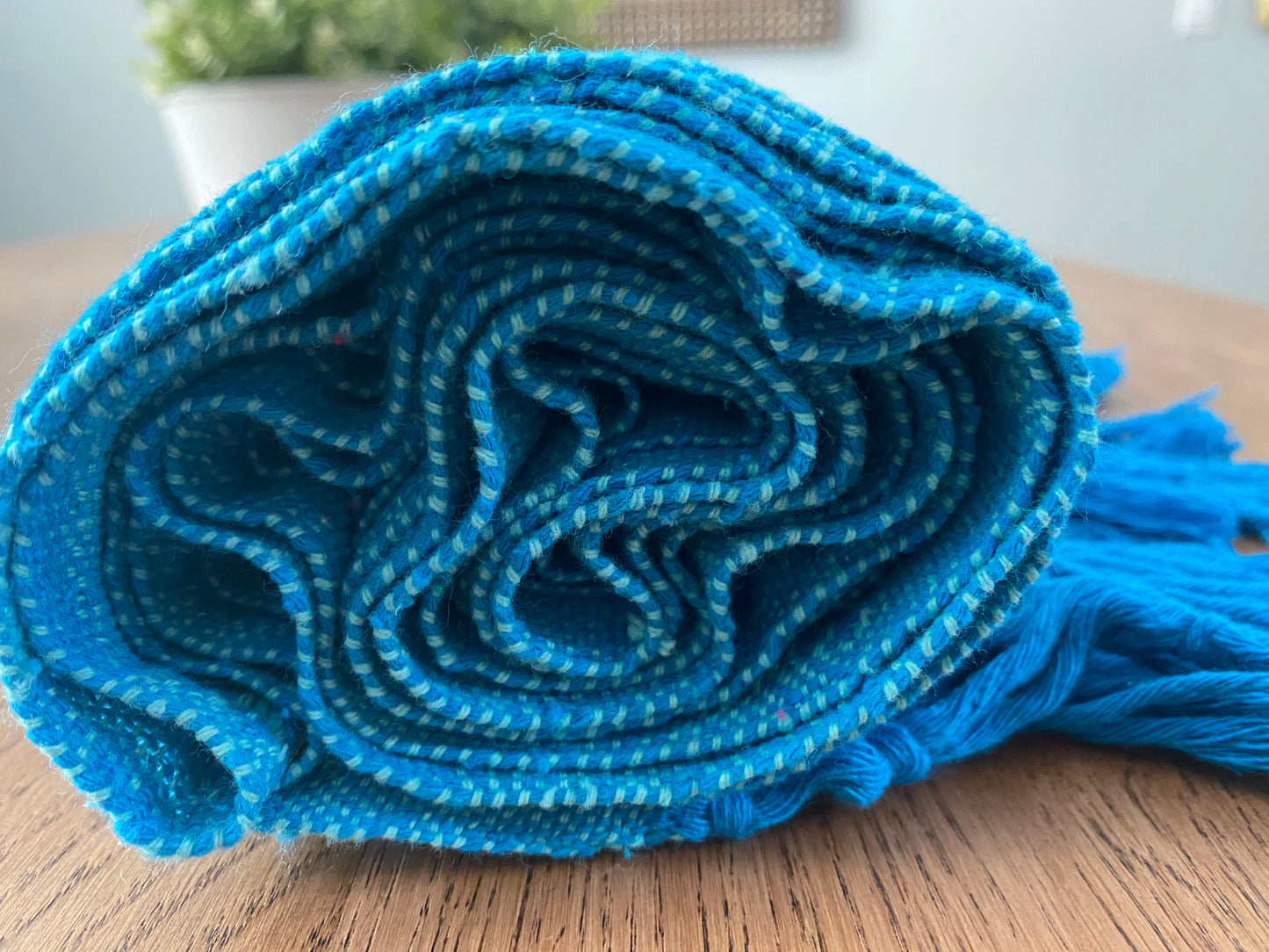 Mexican Rebozo Shawl & Baby Carrier - Blue Aqua - Rebozo Shop Lola My Love
