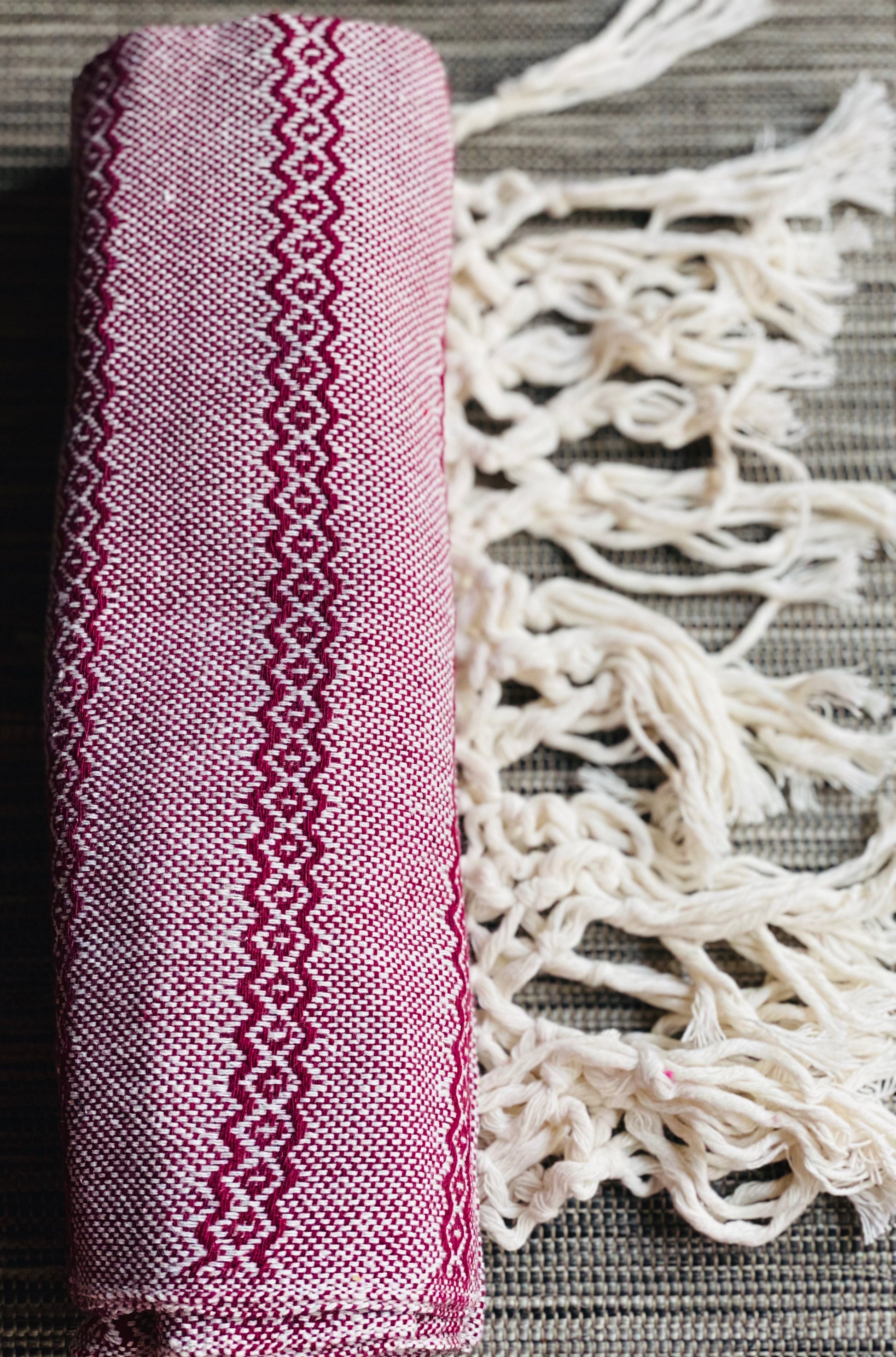 Mexican Rebozo Shawl - White Cherry - Rebozo Shop Lola My Love