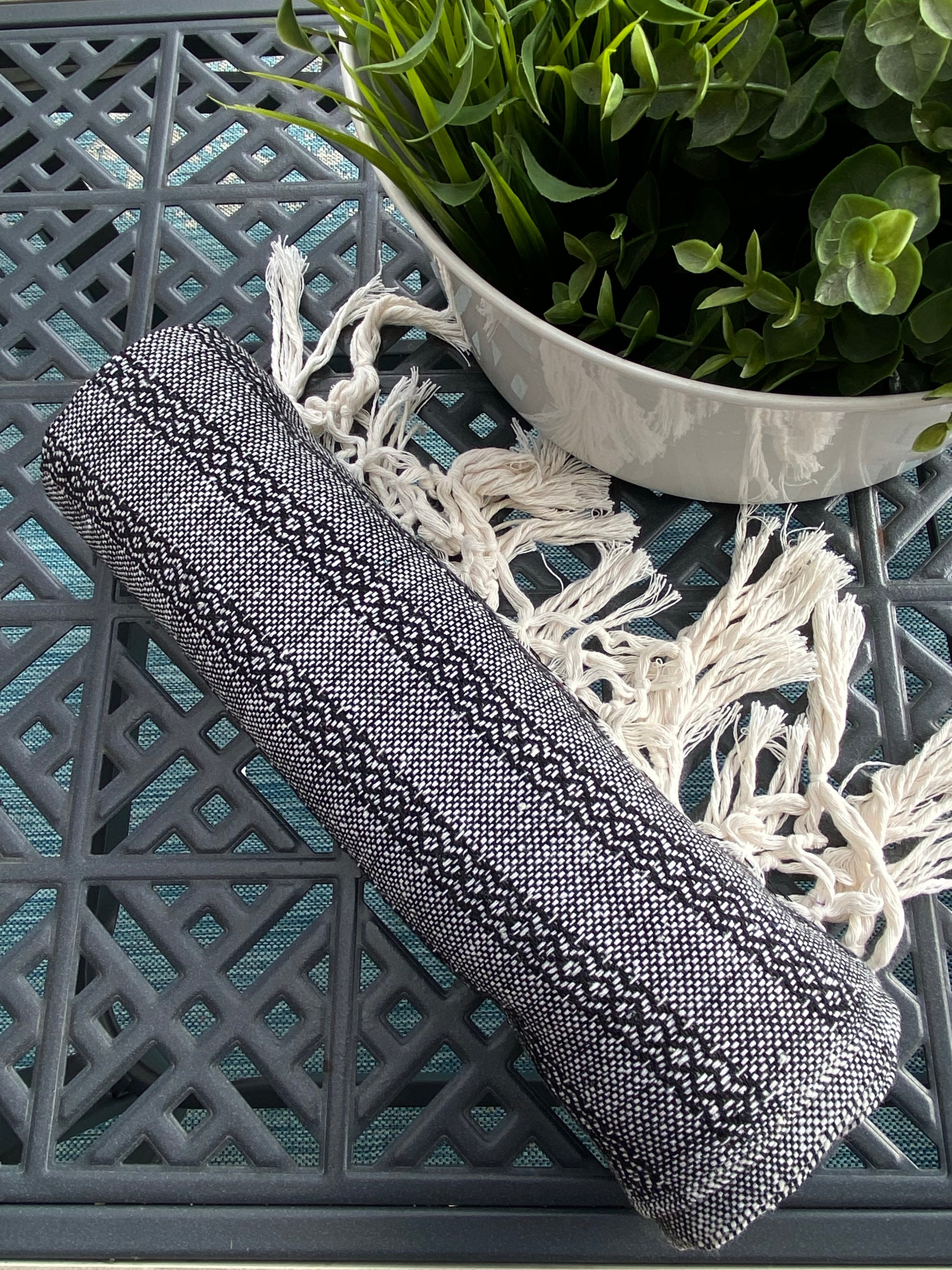 Mexican Rebozo Shawl - Black & White Embrace - Rebozo Shop Lola My Love