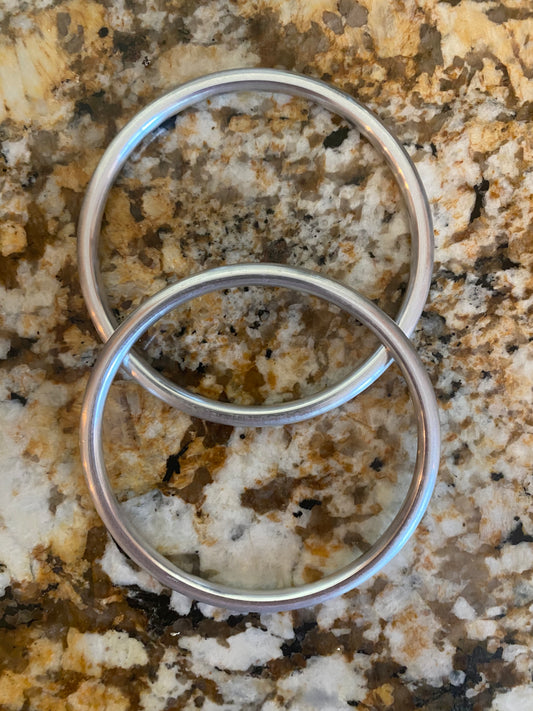 Hand Buffed Large Aluminum Sling Ring- Bright Silver