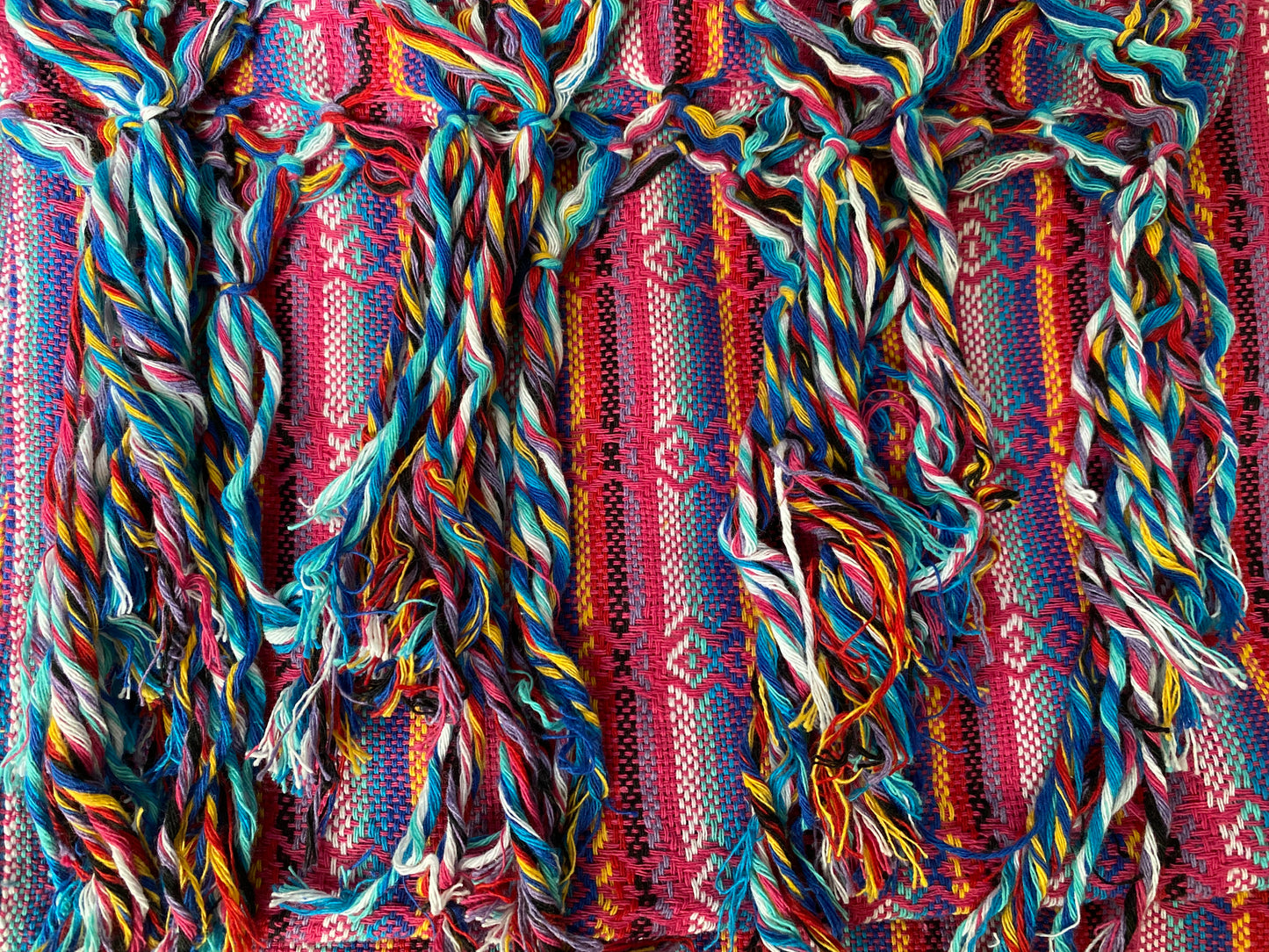 Mexican Rebozo Shawl - Blush Rainbow - Rebozo Shop Lola My Love
