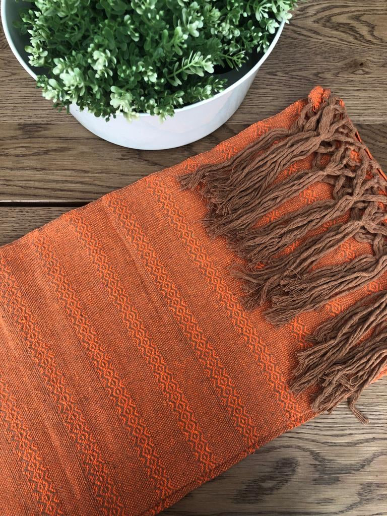 Mexican Rebozo Shawl - Bright Orange Yute Mexicano - Rebozo Shop Lola My Love