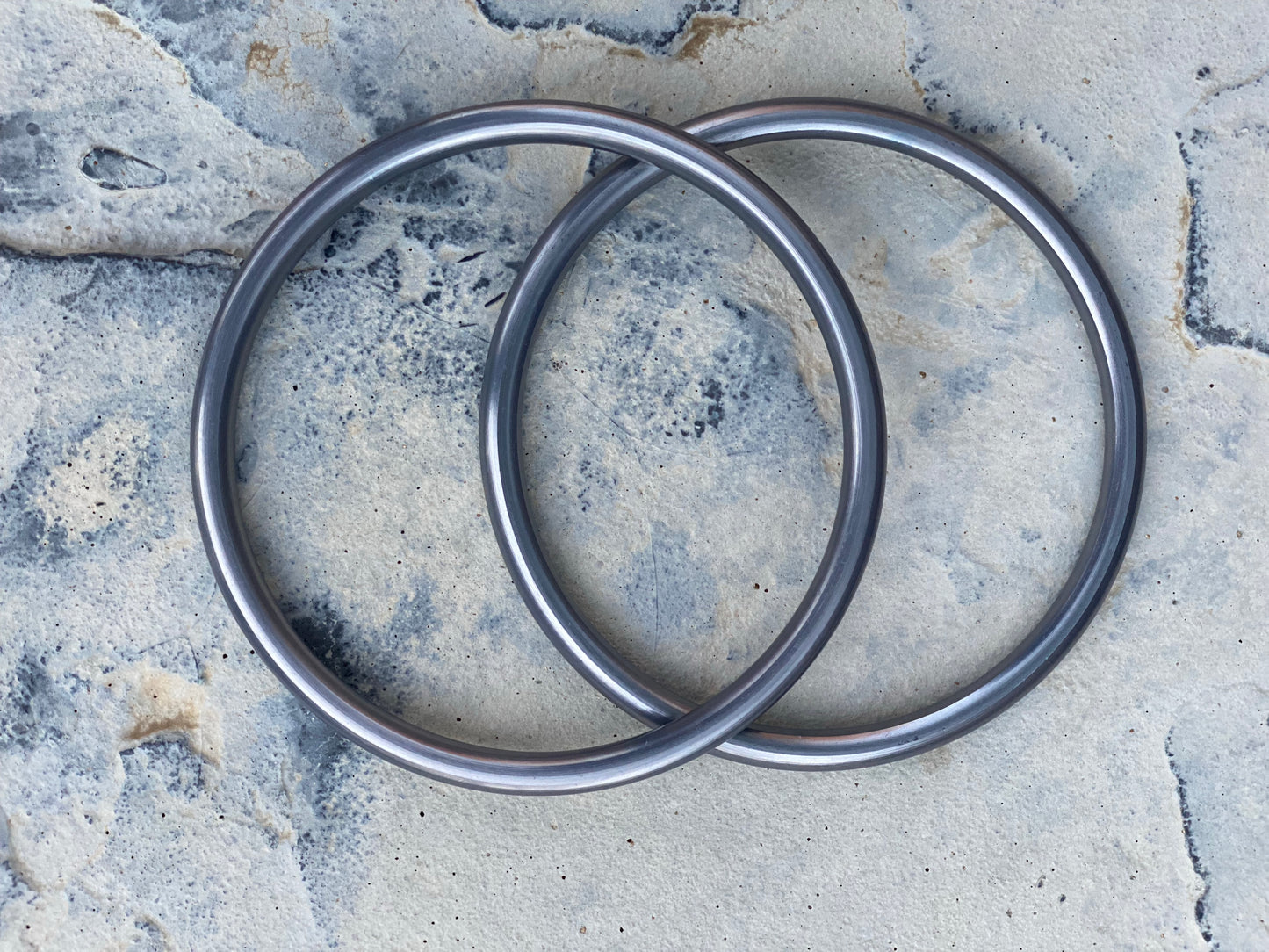 Hand Buffed Large Aluminum Sling Ring- Slate