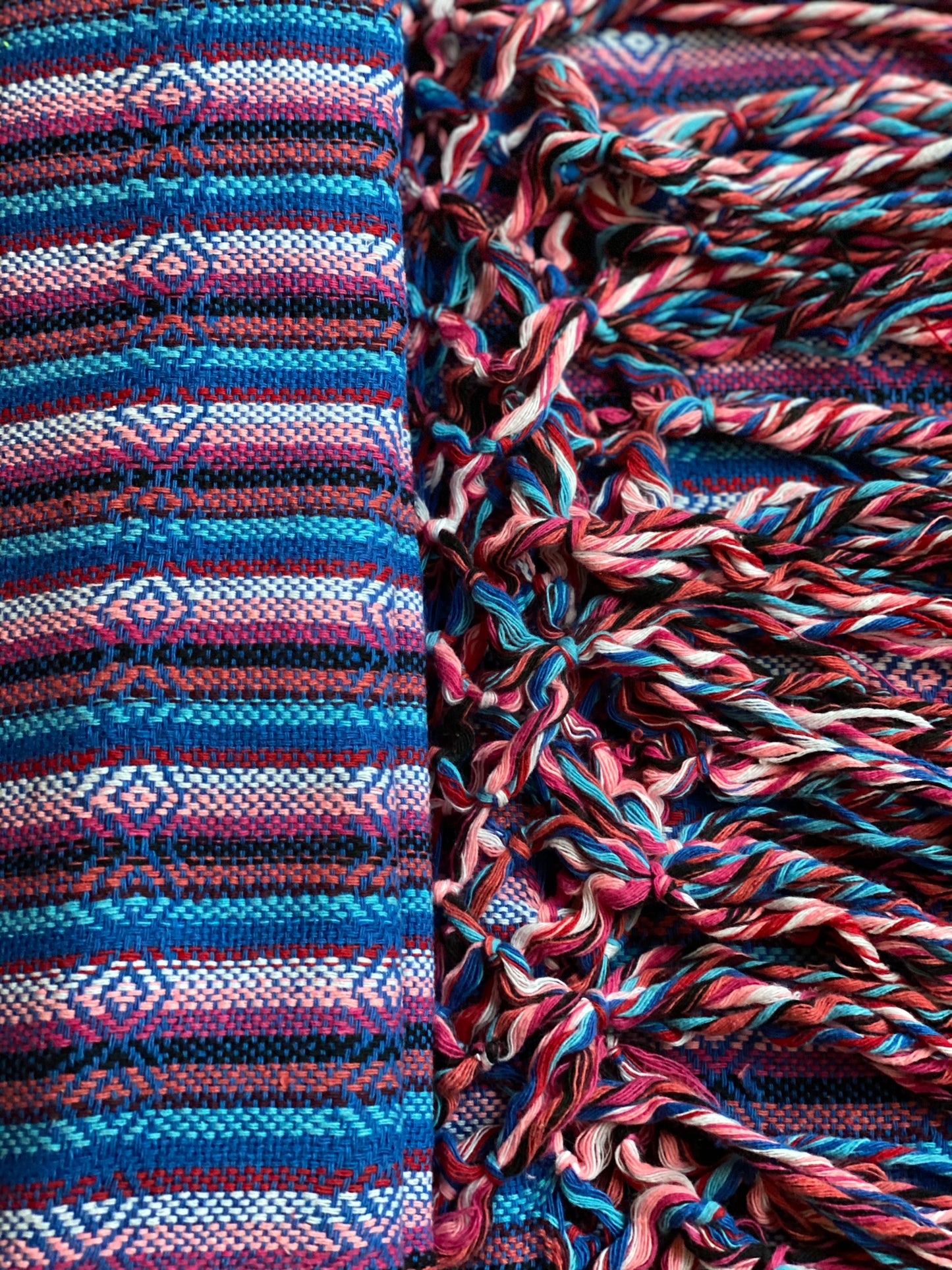 Mexican Rebozo Shawl - Ocean Rainbow - Rebozo Shop Lola My Love