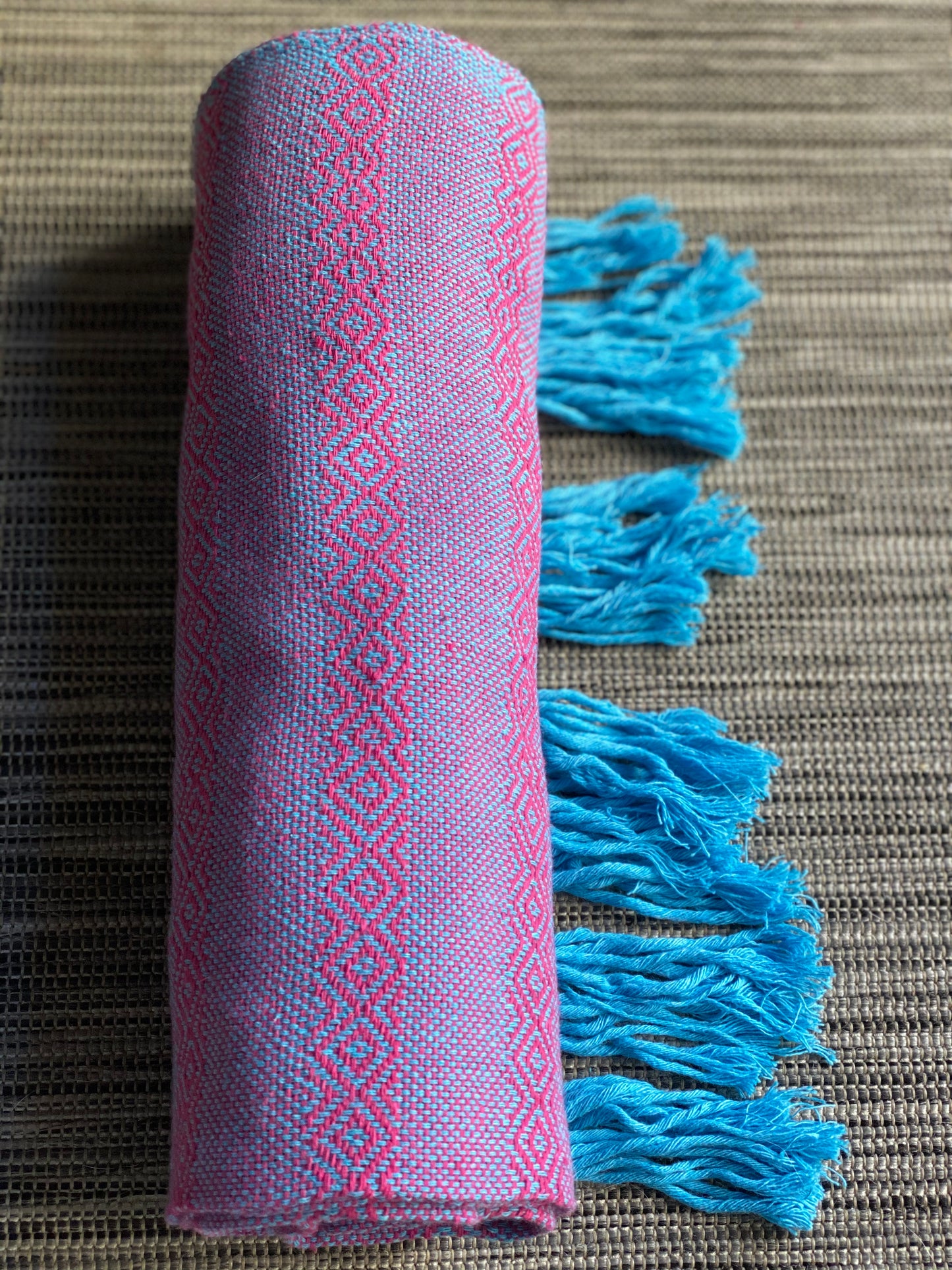 Mexican Rebozo Shawl - Pink Turquoise - Rebozo Shop Lola My Love