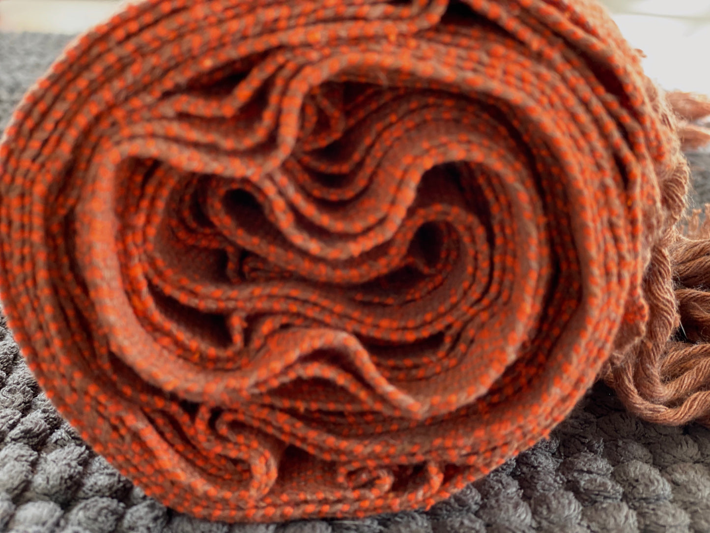 Mexican Rebozo Shawl - Bright Orange Yute Mexicano - Rebozo Shop Lola My Love