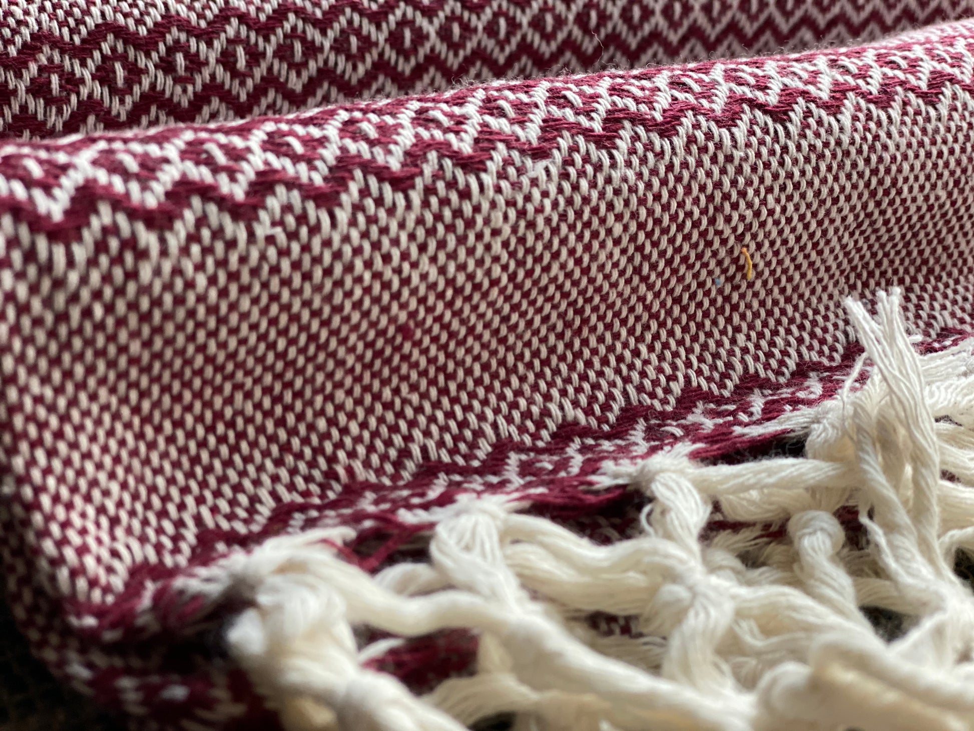 Mexican Rebozo Shawl - White Cherry - Rebozo Shop Lola My Love