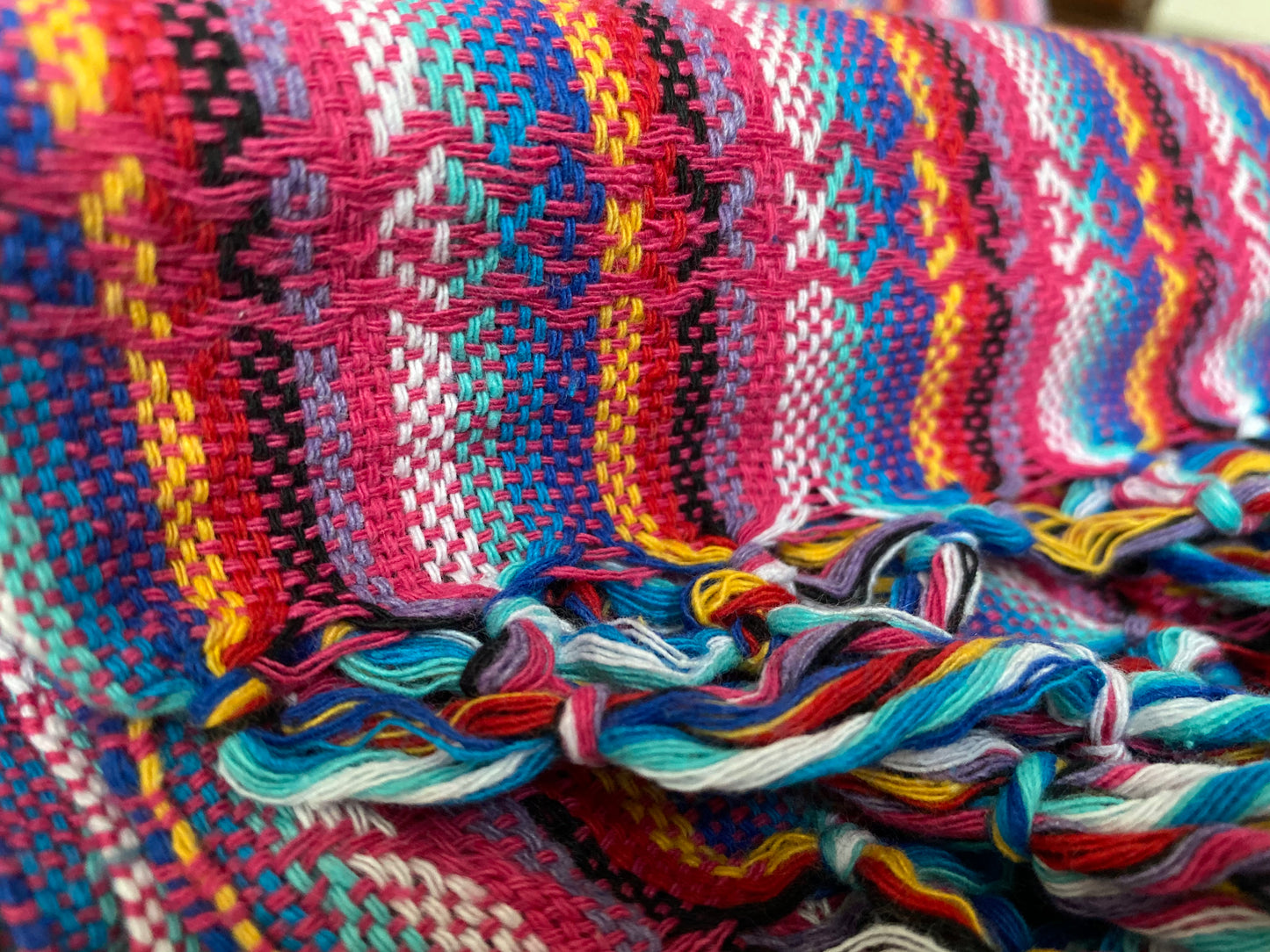 Mexican Rebozo Shawl - Blush Rainbow - Rebozo Shop Lola My Love