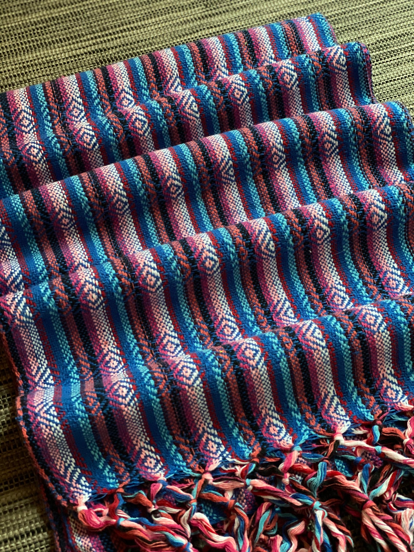 Mexican Rebozo Shawl - Ocean Rainbow - Rebozo Shop Lola My Love