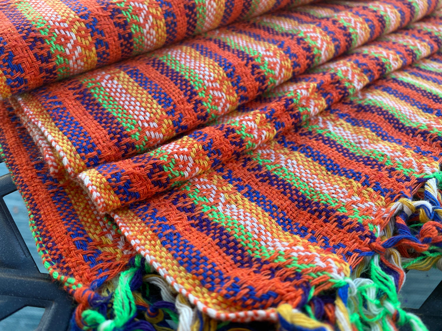 Unique Piece- Mexican Cotton Rebozo & Baby Wrap - Sunset Rainbow